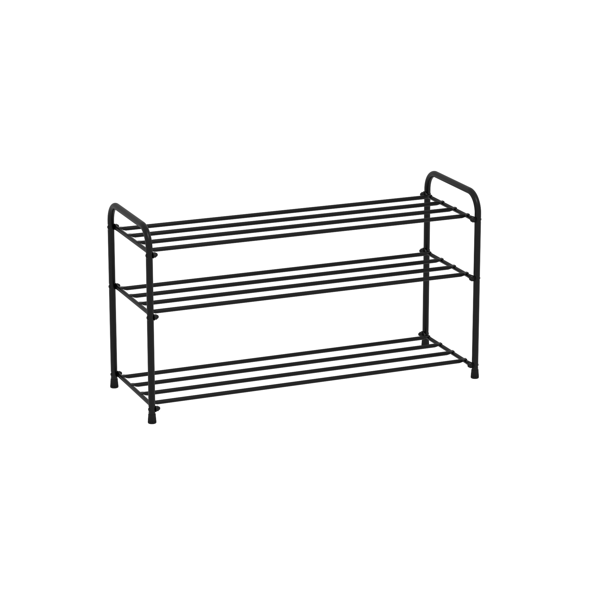 Изображение товара Полка для обуви Зми 87x48x30 см с 3 ярусами черная металлическая
