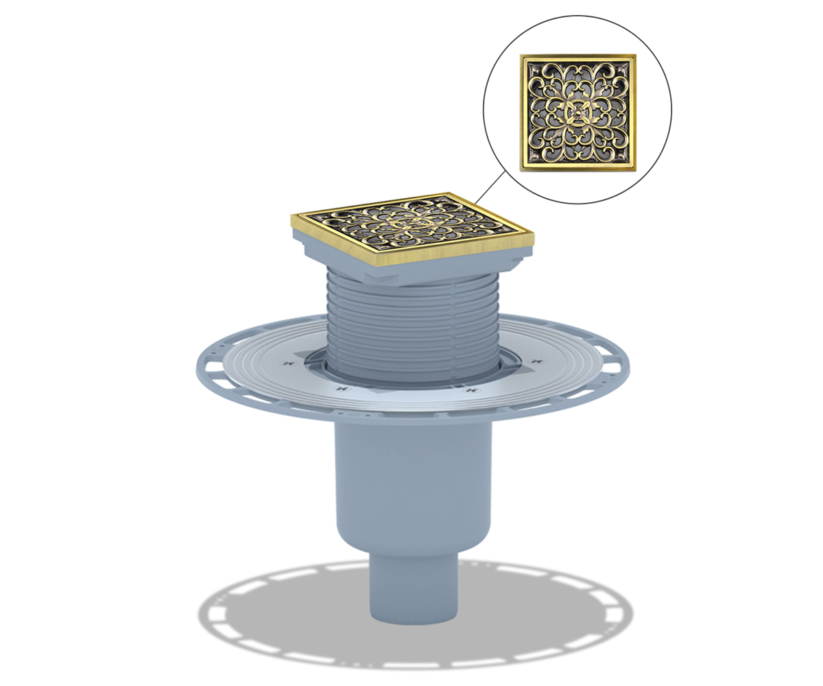 Изображение товара Душевой трап Bronze de luxe с сухим затвором 100x100 мм ABS пластик Россия