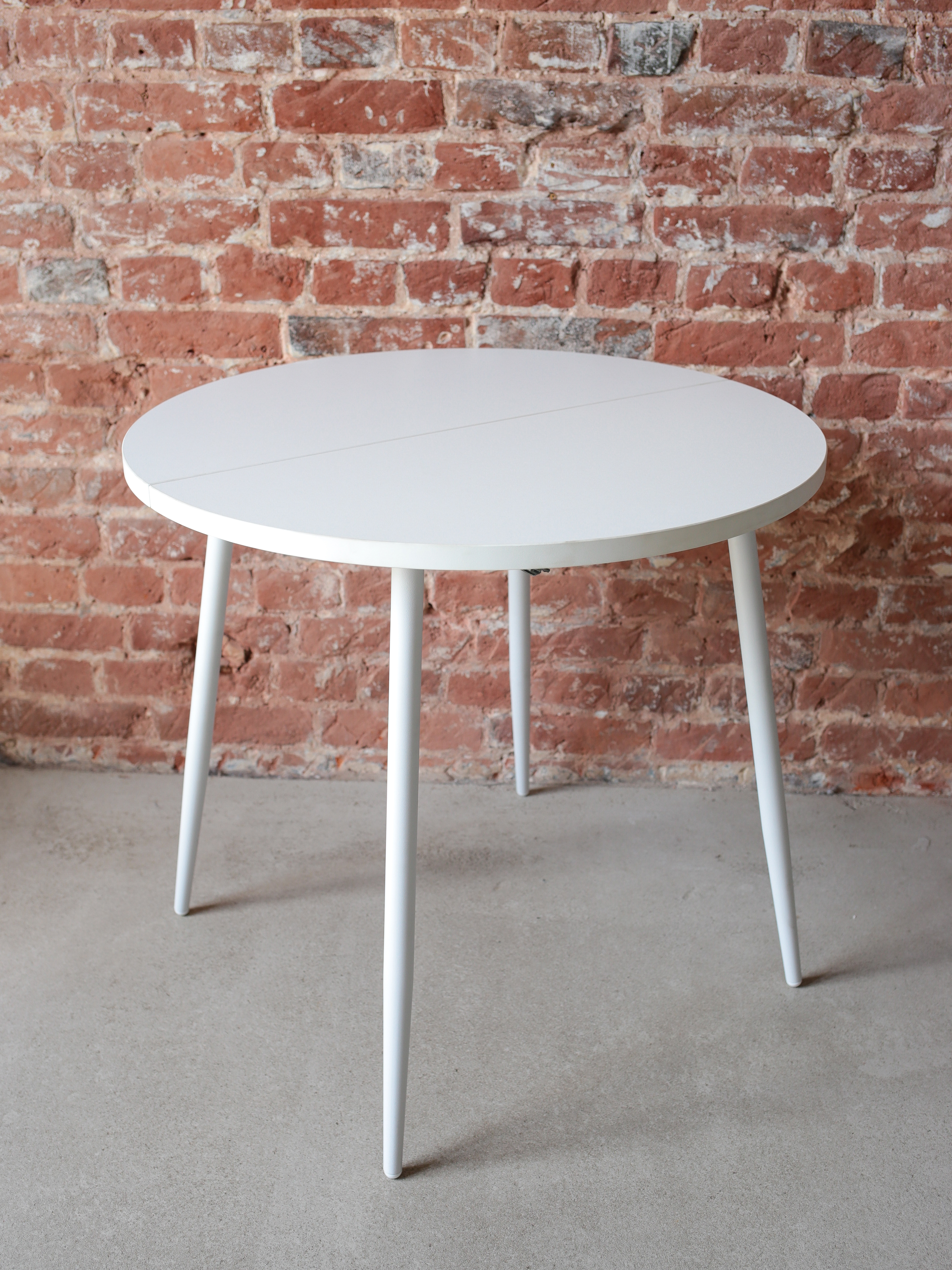 Изображение товара Кухонный круглый раздвижной стол Диалан-Строй S-208 80-140x75x80см белый