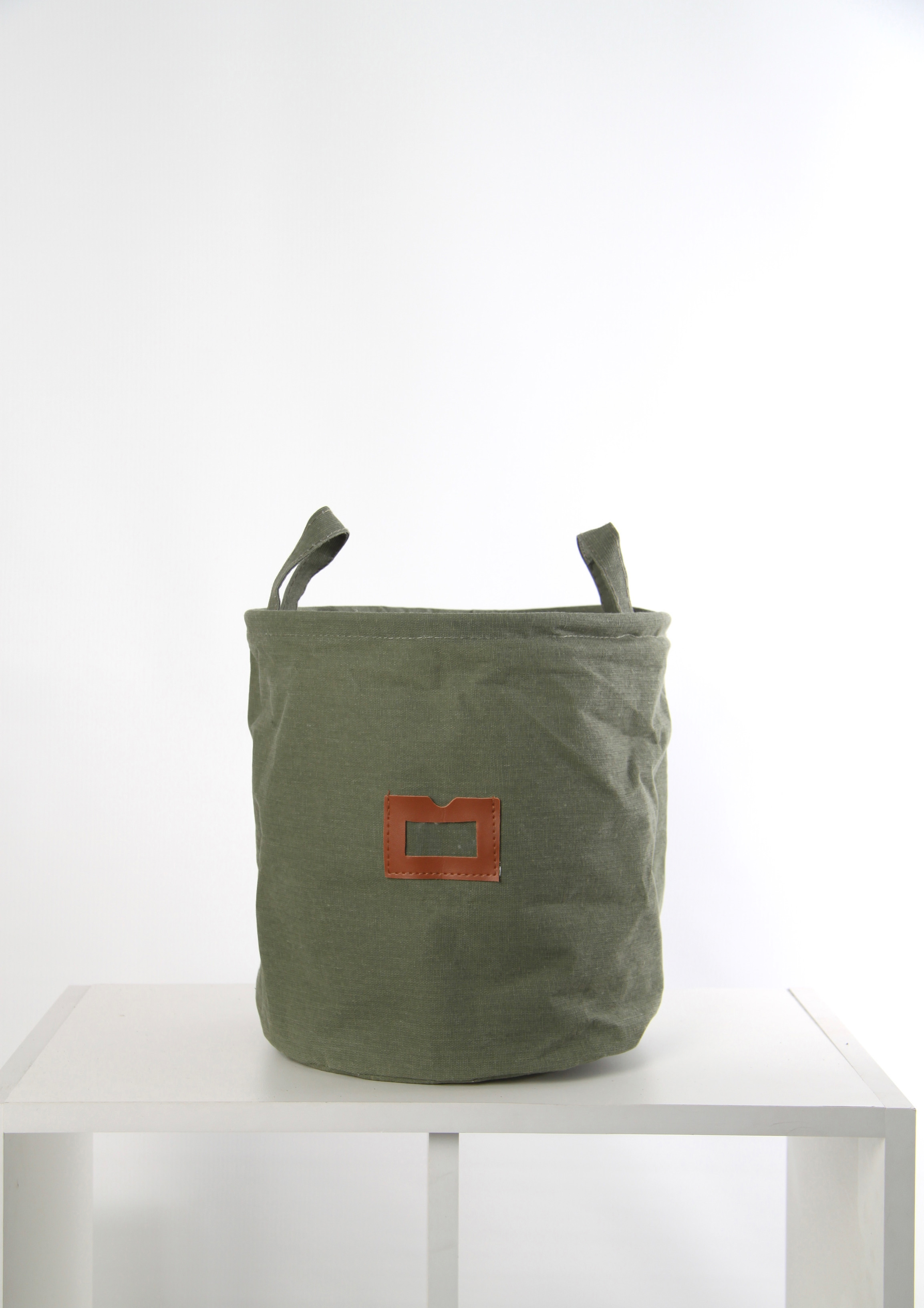 Изображение товара Корзина Grinoteka 24x26x24 см текстиль цвет зеленый