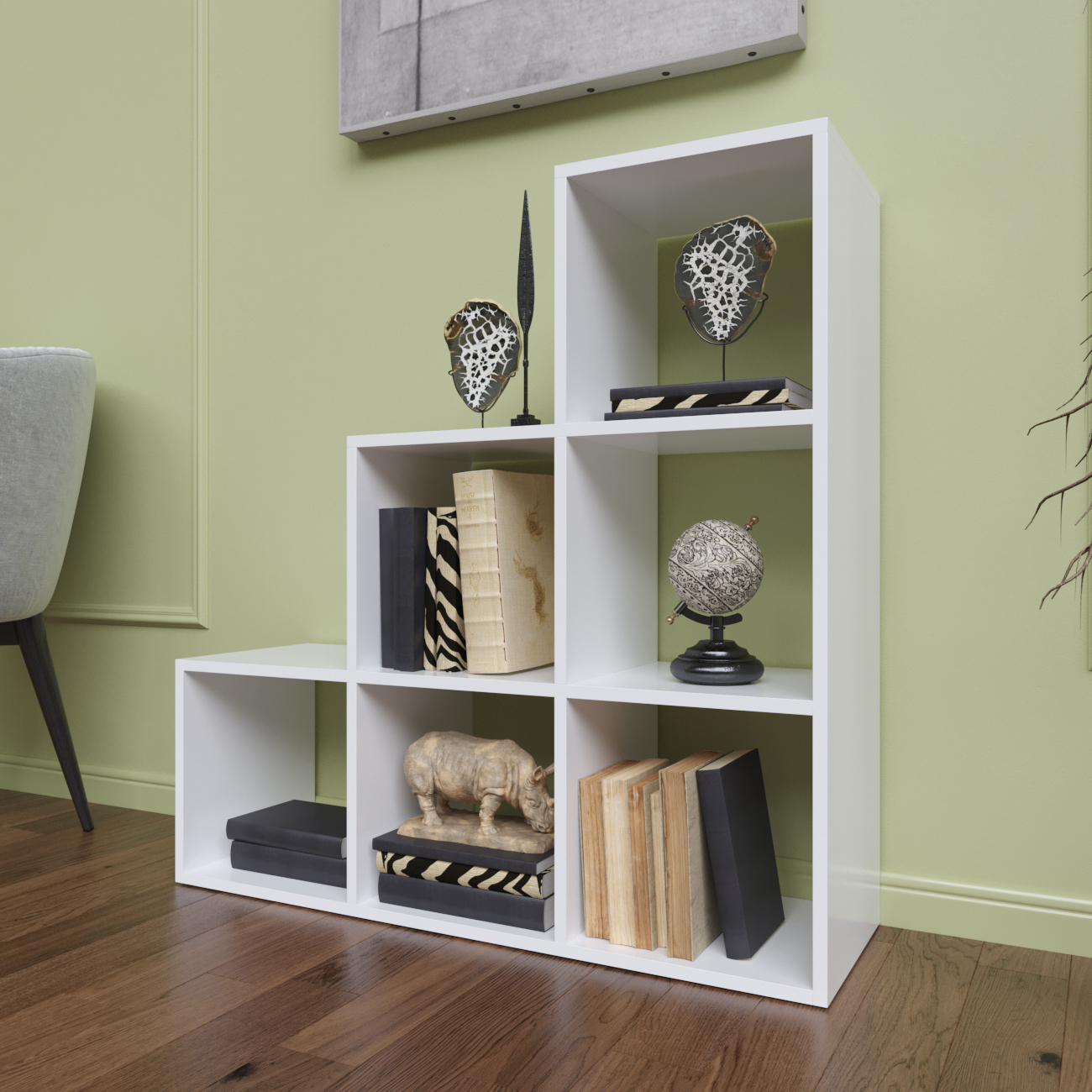 Изображение товара Стеллаж с полками Rimsten 96x96x30 см белый для дома офиса и дачи