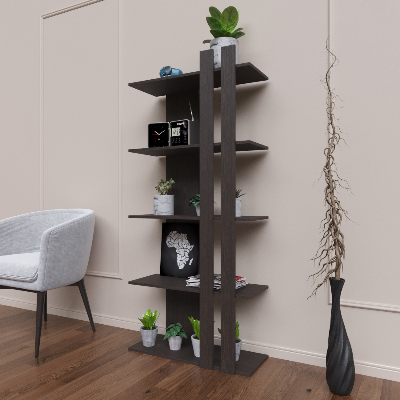 Изображение товара Стеллаж с полками Rimsten 80x175x30 см ЛДСП цвет венге