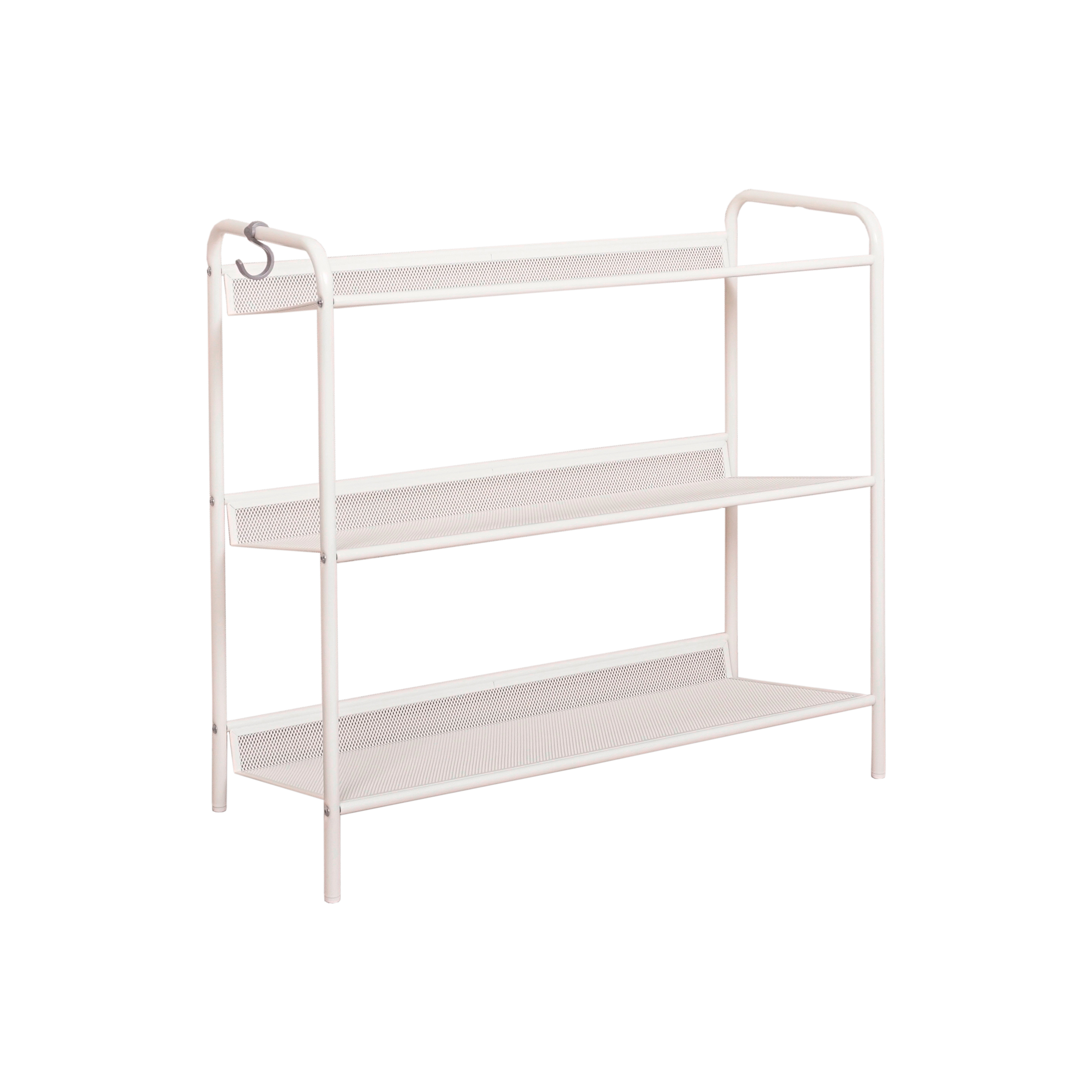 Изображение товара Обувница Зми 64.5x60x27 см 3 полки металлическая белая городская мебель