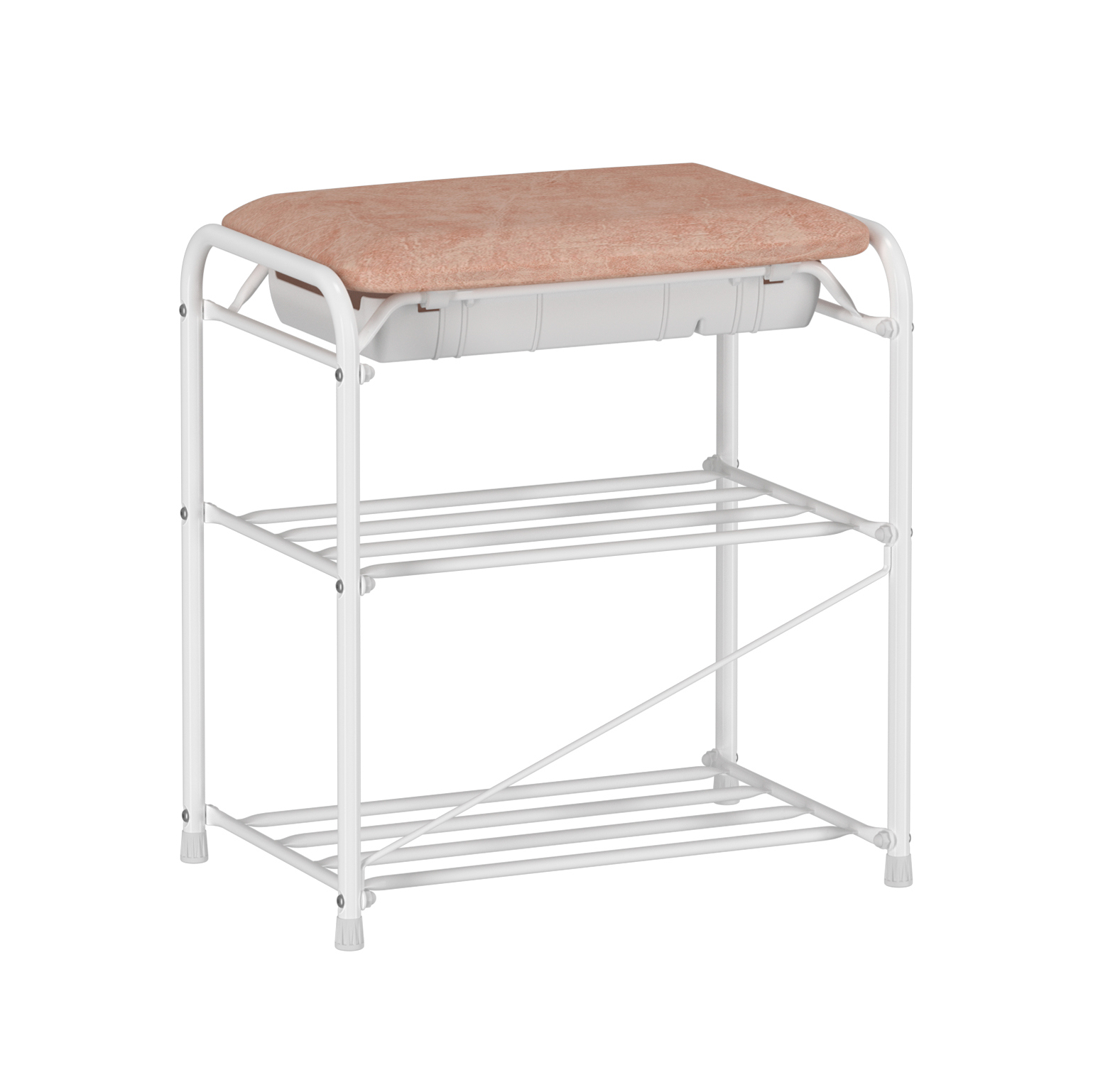 Изображение товара Полка для обуви Зми Альфа 13 45x48x30 см 2 полки металл цвет белый