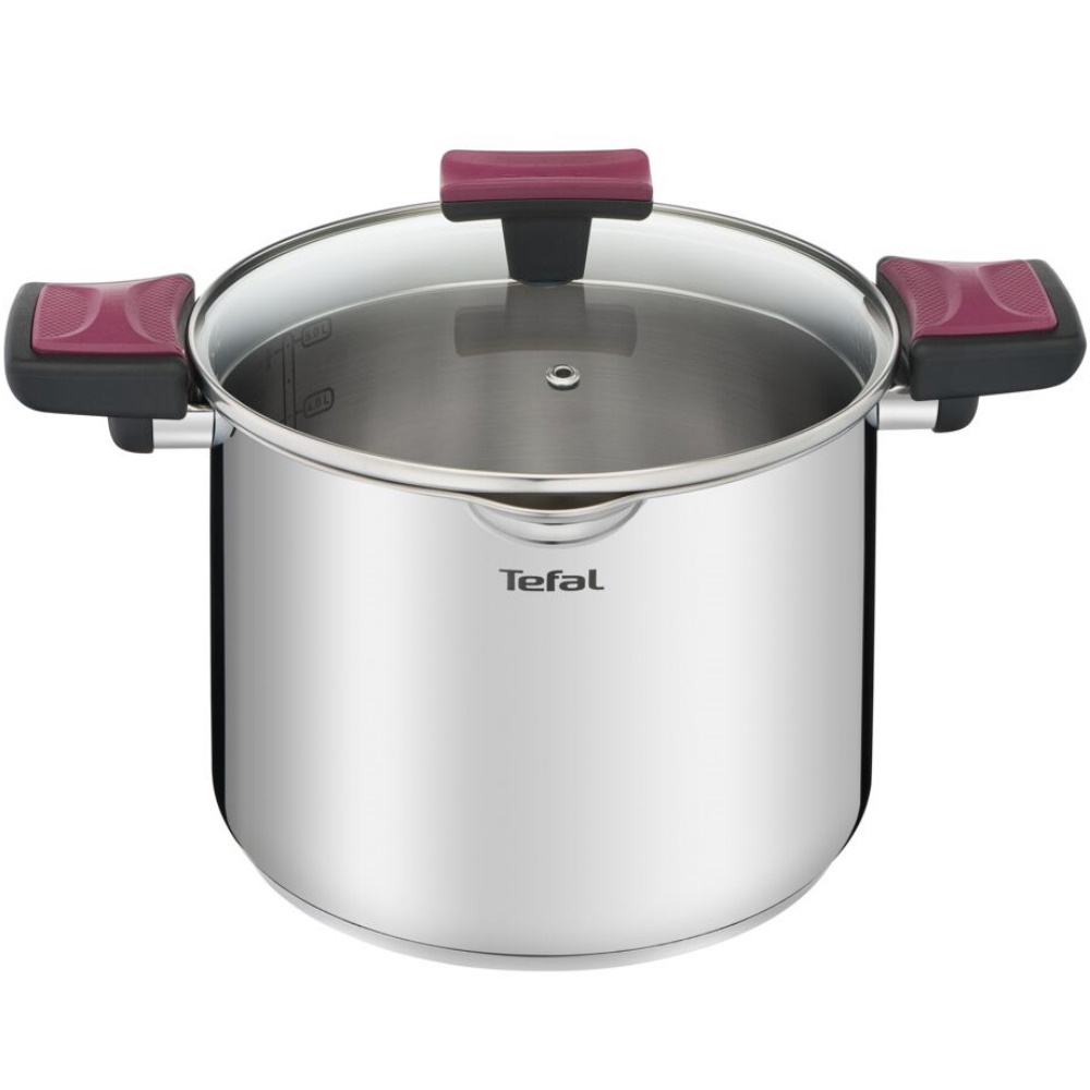 Изображение товара Кастрюля с крышкой 6.1 л TEFAL Cook&Clip из нержавеющей стали