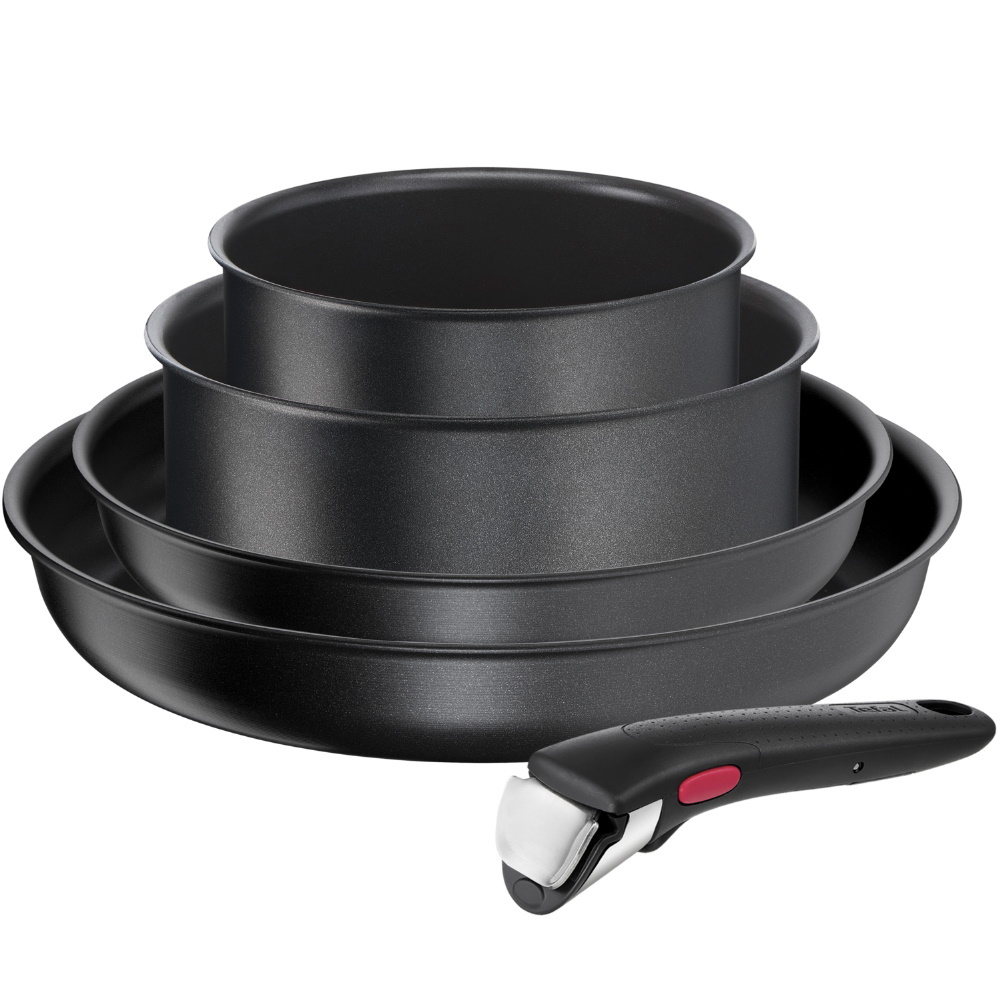 Изображение товара Набор посуды Tefal Ingenio Daily Chef Black 5 предметов из алюминия с съемной ручкой