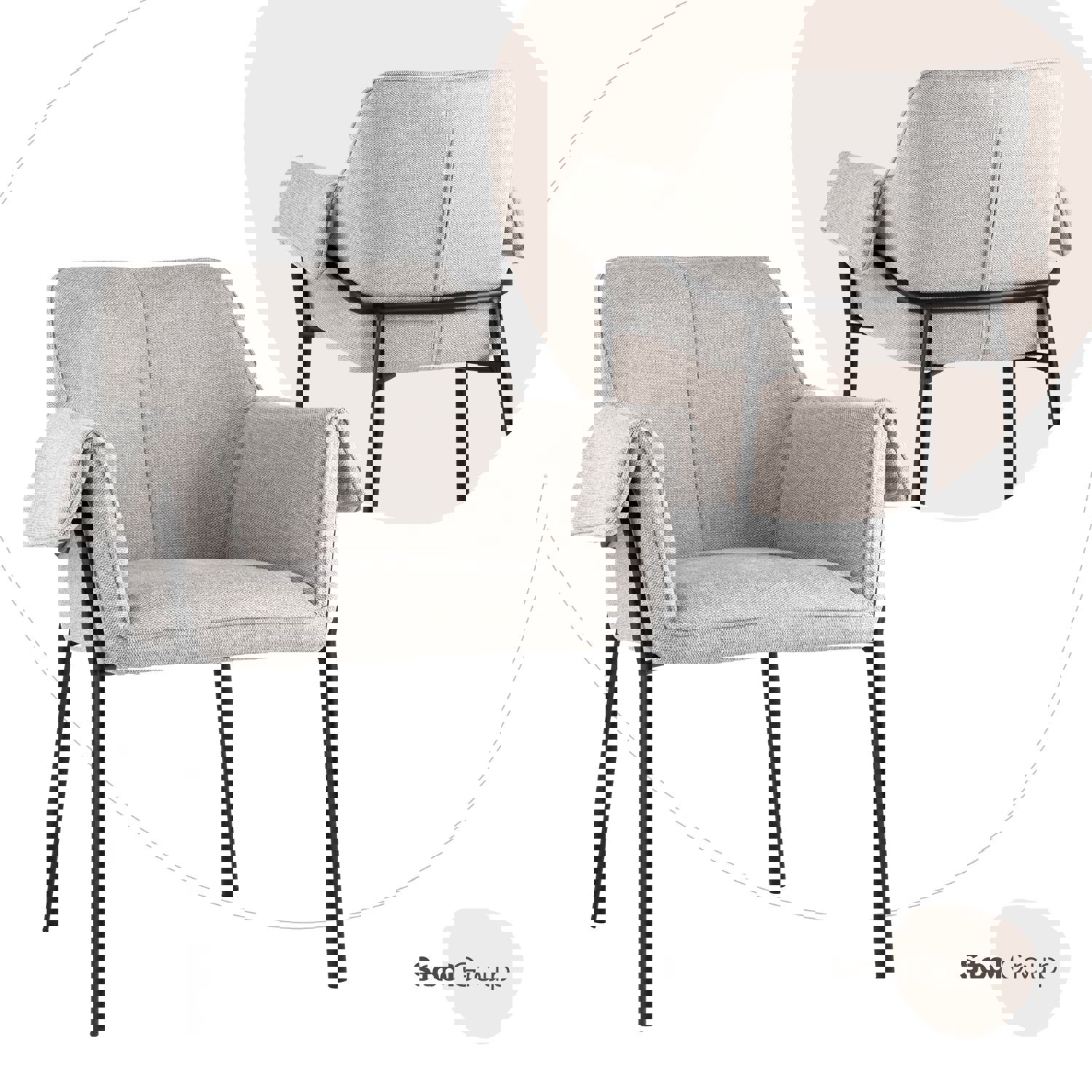 Изображение товара Кресло Стул груп Freehand furniture 67x84x62 см рогожка цвет светло-серый