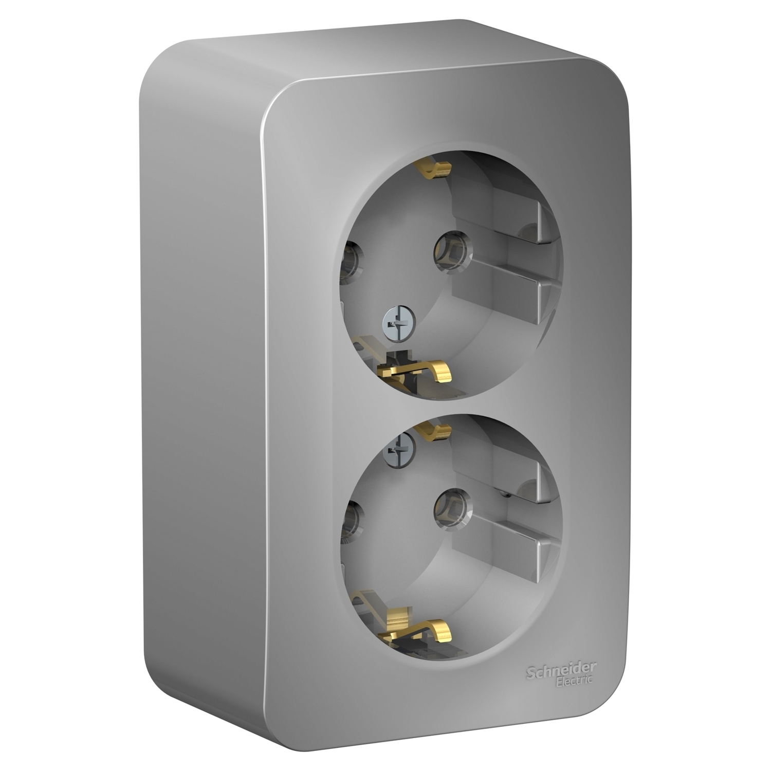 Изображение товара Розетка двойная Schneider Electric Blanca BLNRA010213 с заземлением цвет алюминий