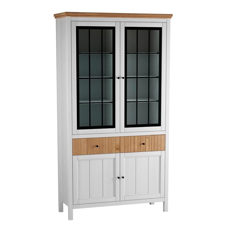 Изображение товара Шкаф-витрина Дом мебели из сосны 110x201x44 см массив сосны цвет белый