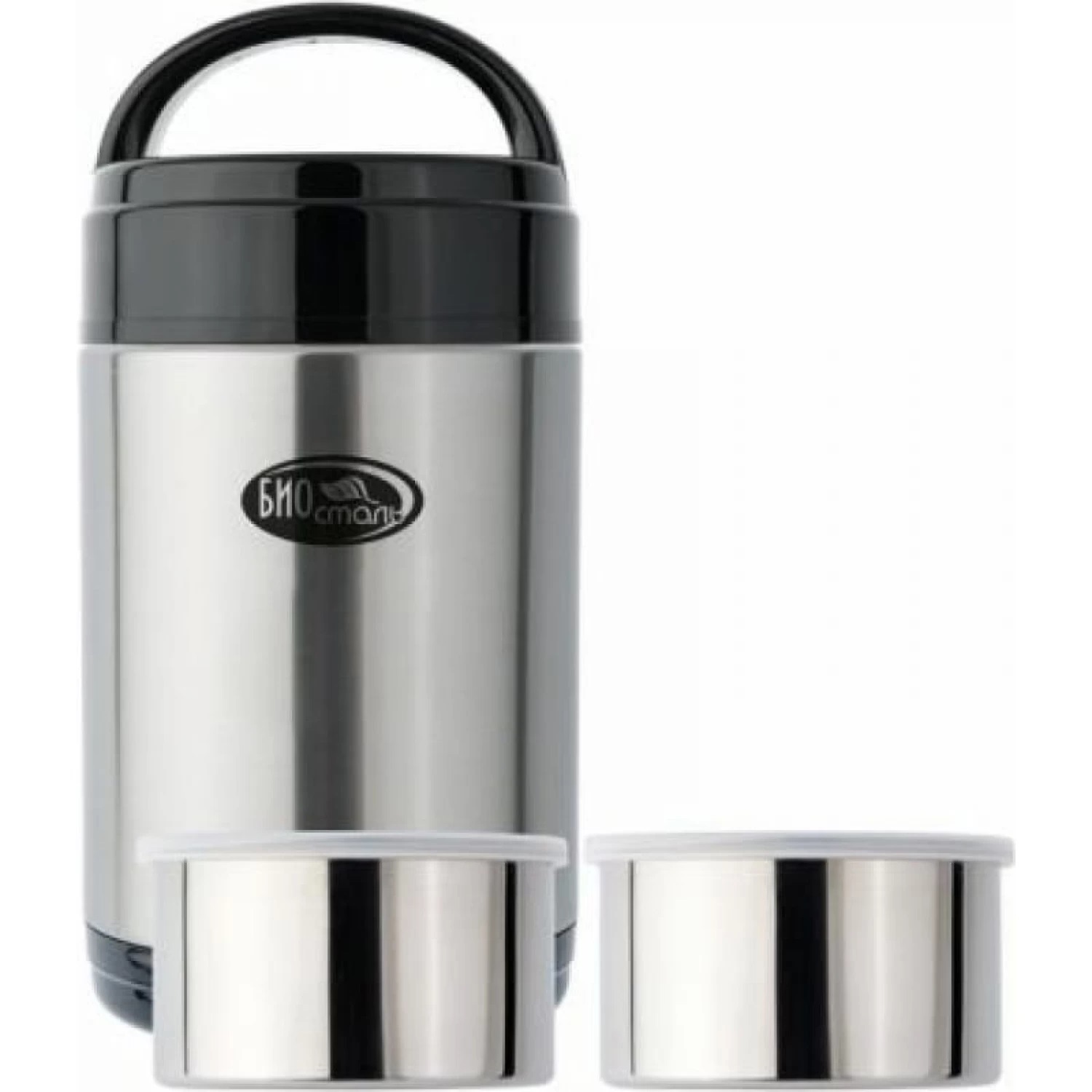 Изображение товара Термос из нержавеющей стали BIOSTAL NR-1800 с двумя контейнерами серый