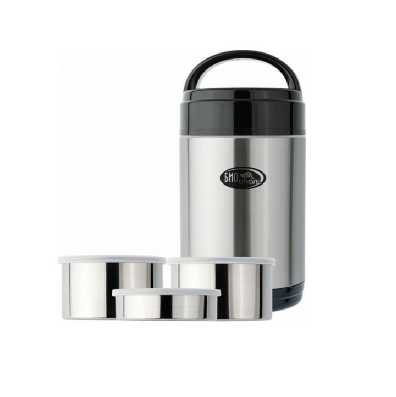 Изображение товара Термос для еды 2000 мл Biostal NR-2000 колба из нержавеющей стали цвет серый