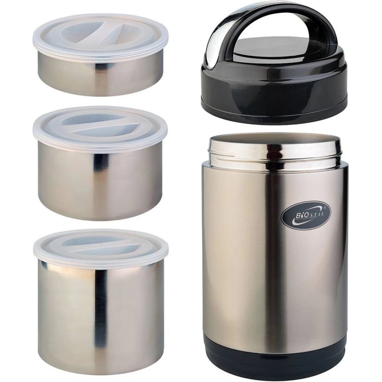 Изображение товара Термос для еды 1800 мл Biostal колба из нержавеющей стали цвет серый