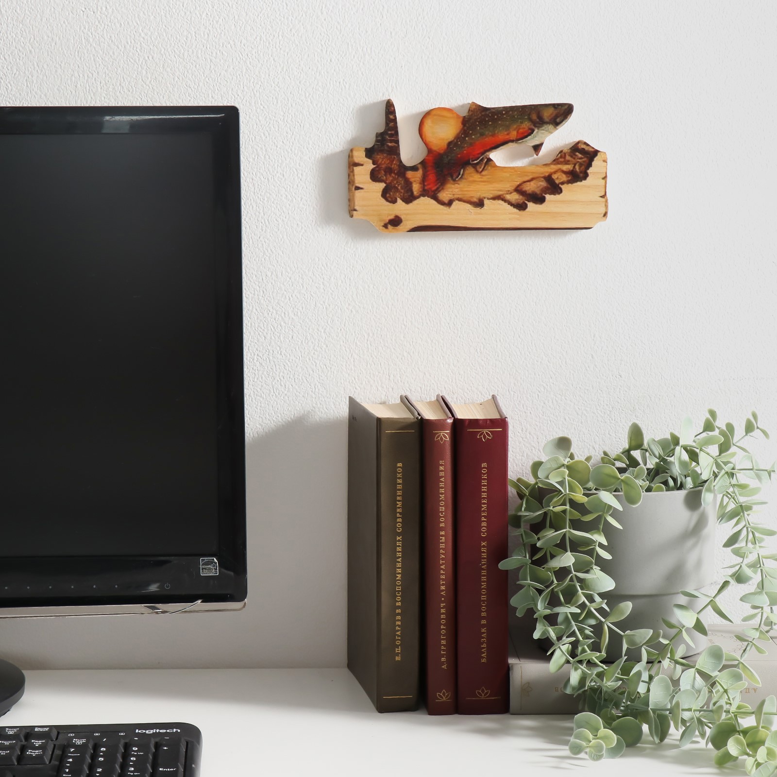 Изображение товара Панно Рыба из дерева 12×0,7×19 см