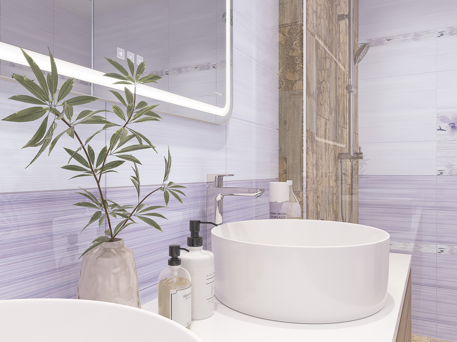 Изображение товара Керамическая плитка Cersanit Miracle MCG221D 20x44см 1.05 м² цвет сиреневый
