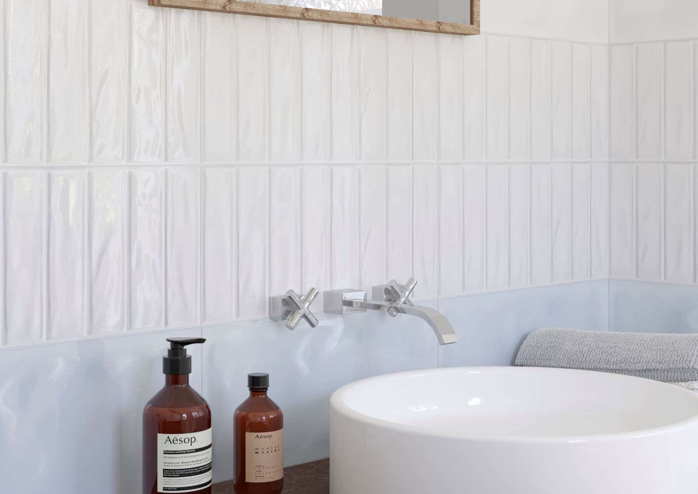 Изображение товара Керамическая плитка Cersanit Pudra 20x44 см для стен белая