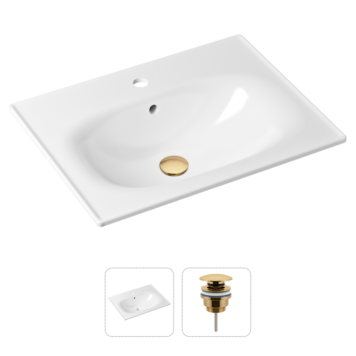 Изображение товара Раковина мебельная Lavinia boho bathroom sink 21520873 60см цвет золото