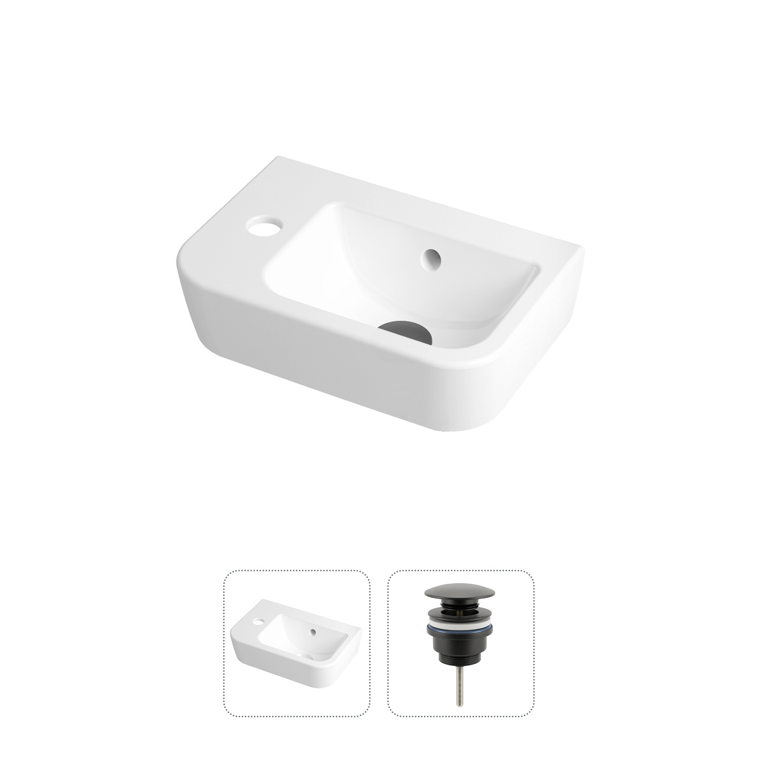 Изображение товара Мини-раковина Lavinia boho one 37см черный матовый современный дизайн