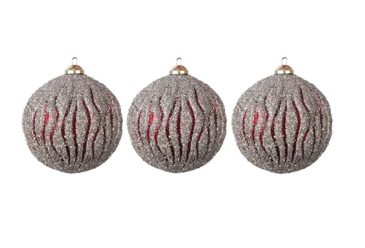 Изображение товара Набор елочных шаров Karlsbach 06803 10 см стекло красный 3 шт