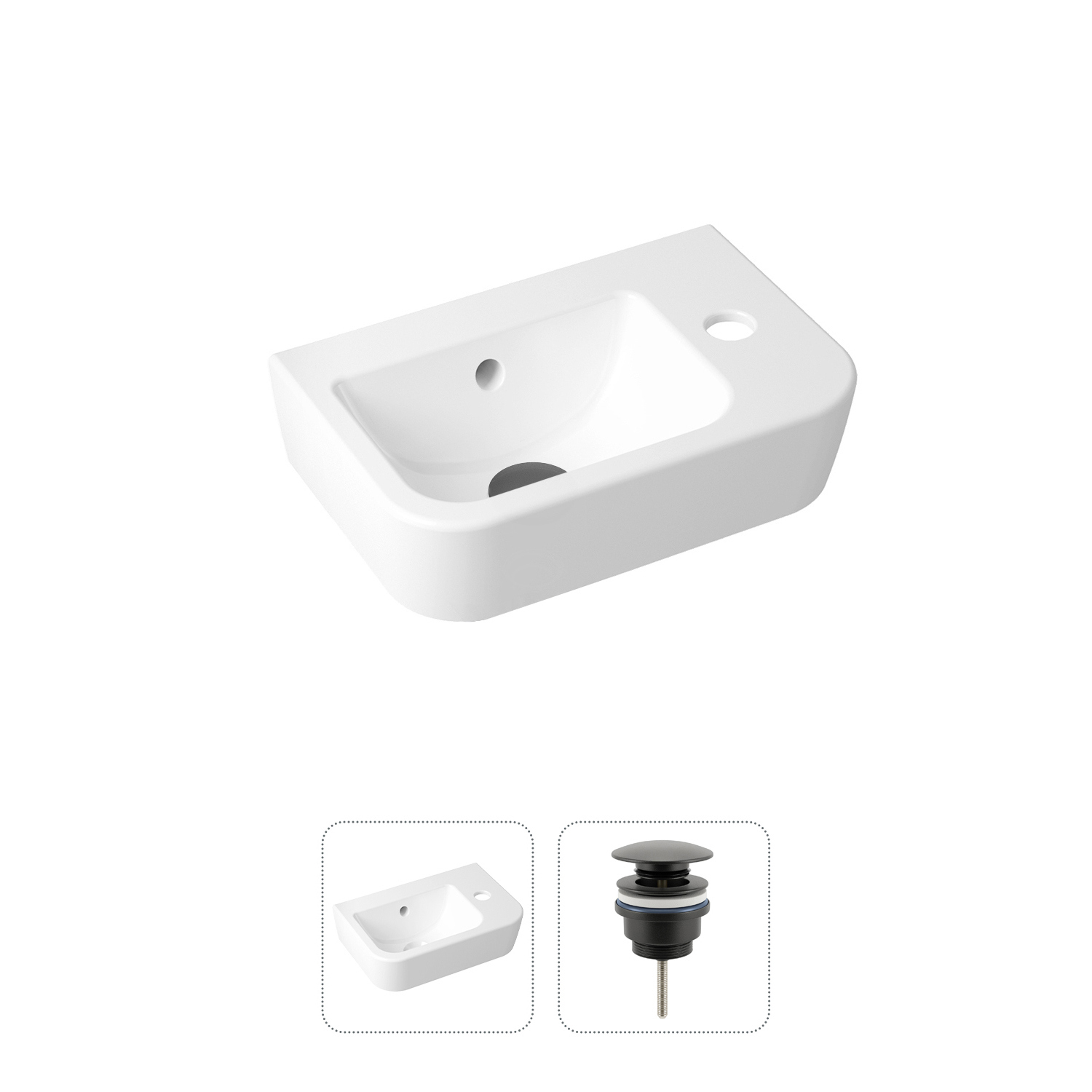 Изображение товара Мини-раковина Lavinia boho one 21520931 37см черный матовый керамическая подвесная