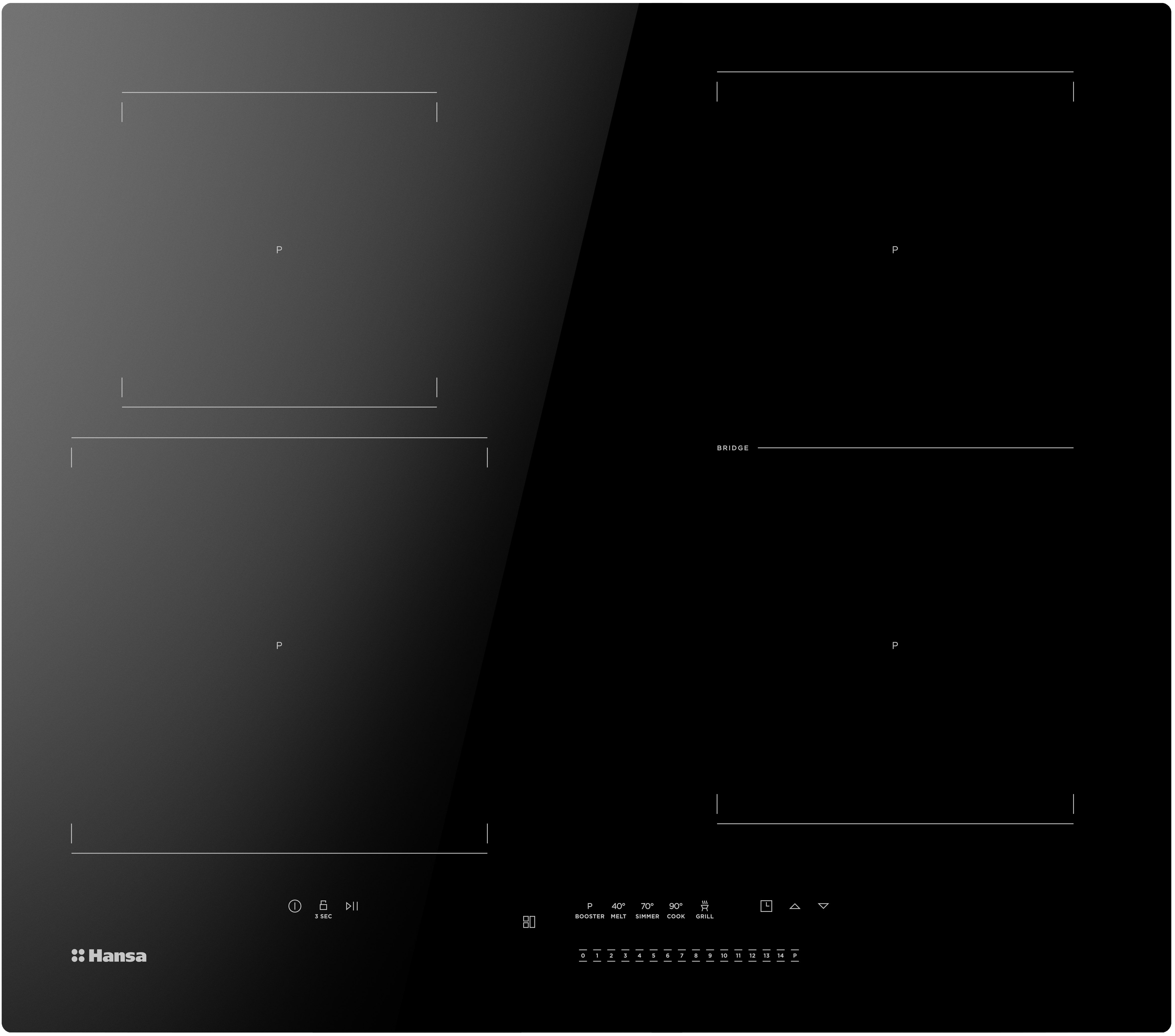 Изображение товара Индукционная варочная панель Hansa BHI67606 4 конфорки стеклокерамика