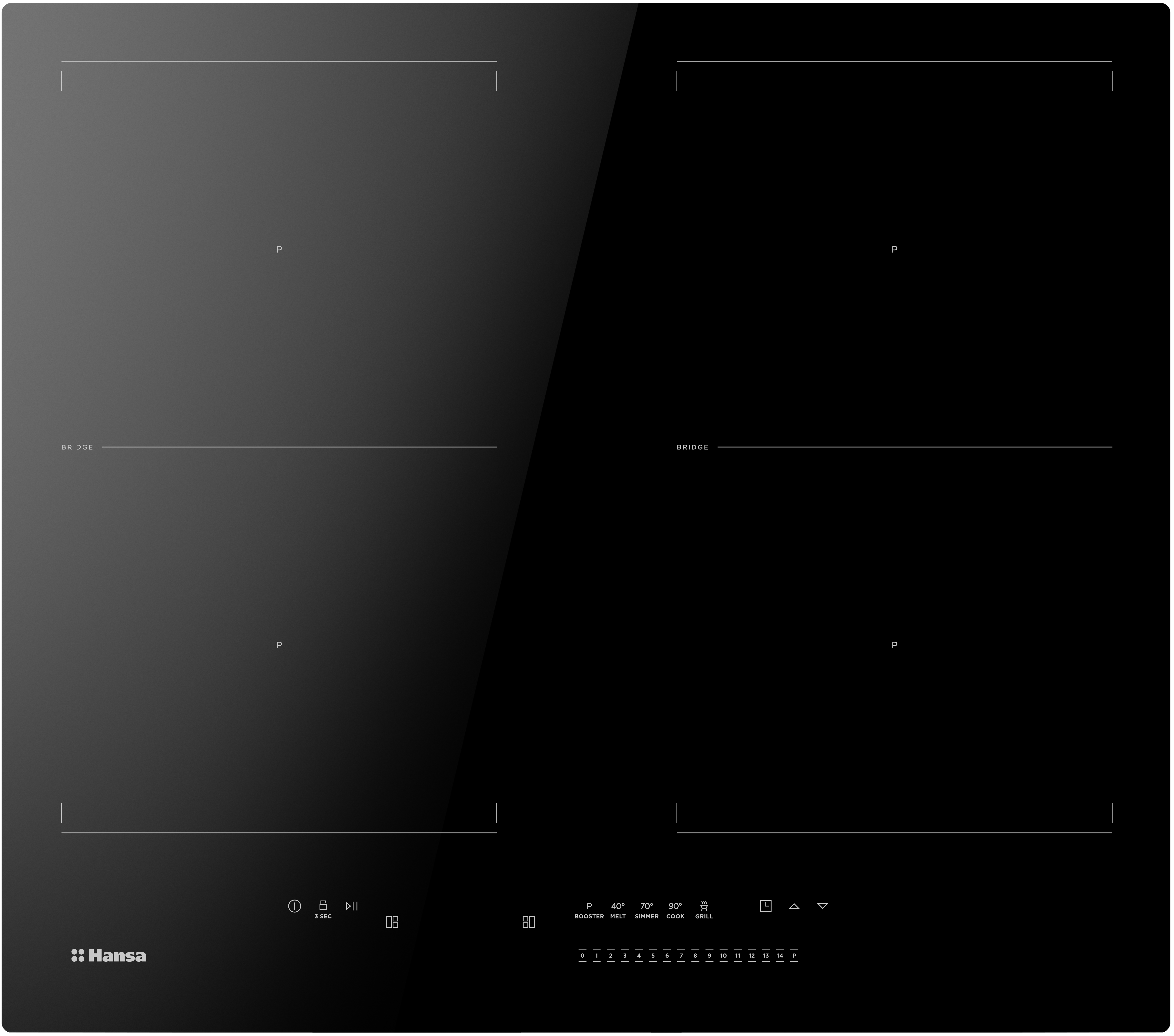 Изображение товара Индукционная варочная панель Hansa BHI67906 59.2 см 4 конфорки черная