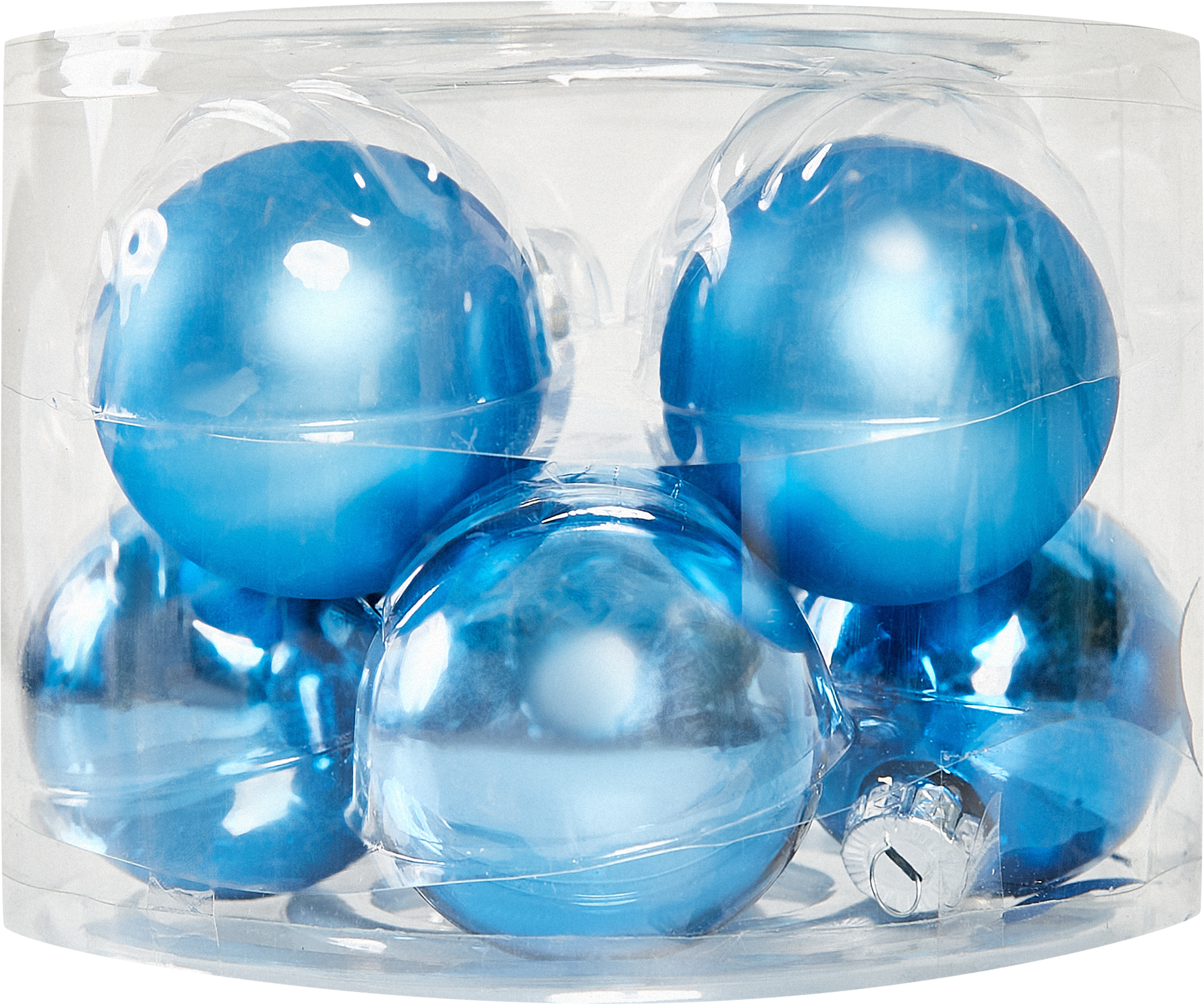 Изображение товара Набор новогодних шаров Christmas синий 7 см 8 шт для елки и декора