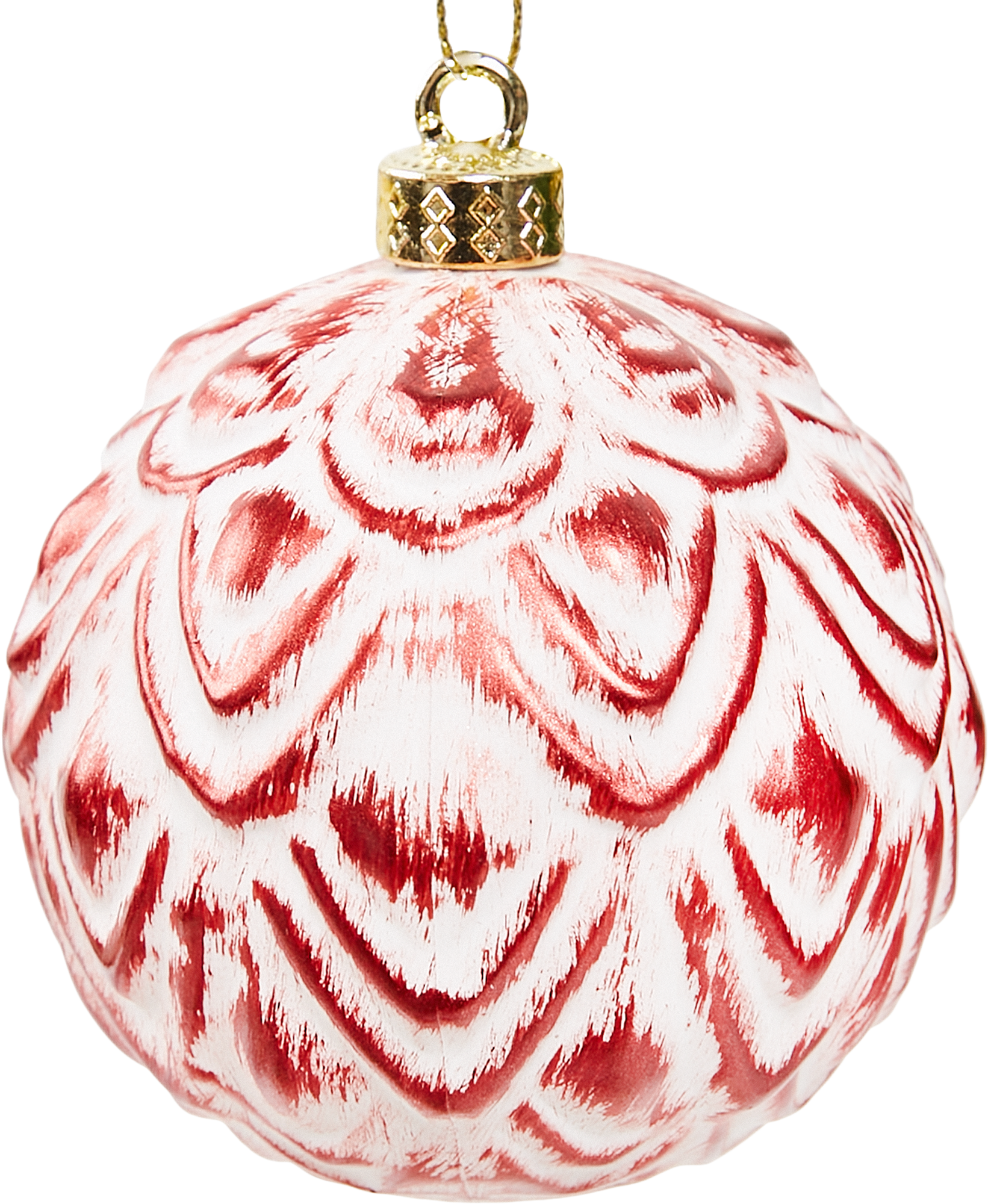 Изображение товара Елочное украшение Шар с узором Christmas ø8 см цвет красный