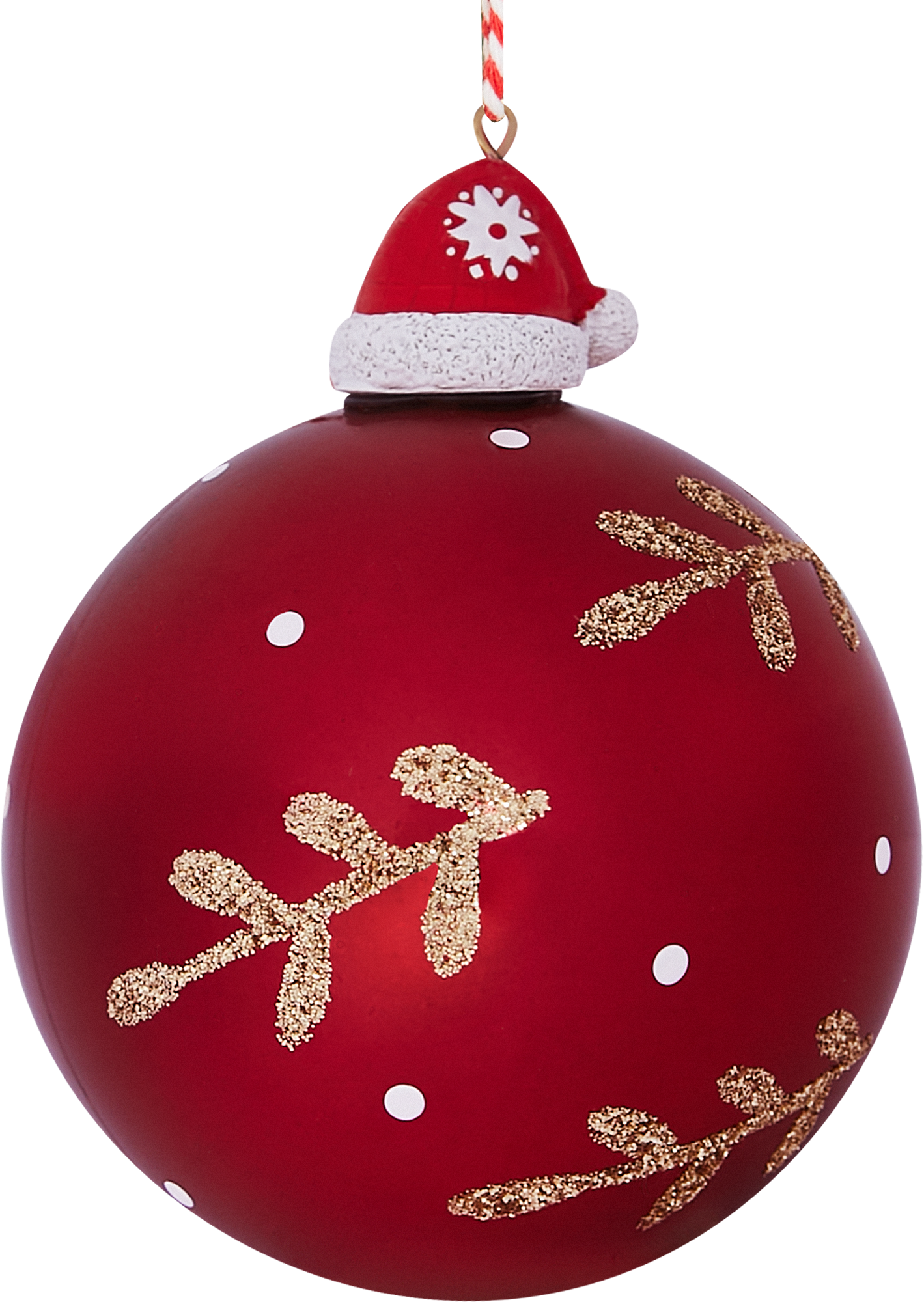 Изображение товара Елочное украшение Шар со шляпкой Christmas ø8 см цвет красный