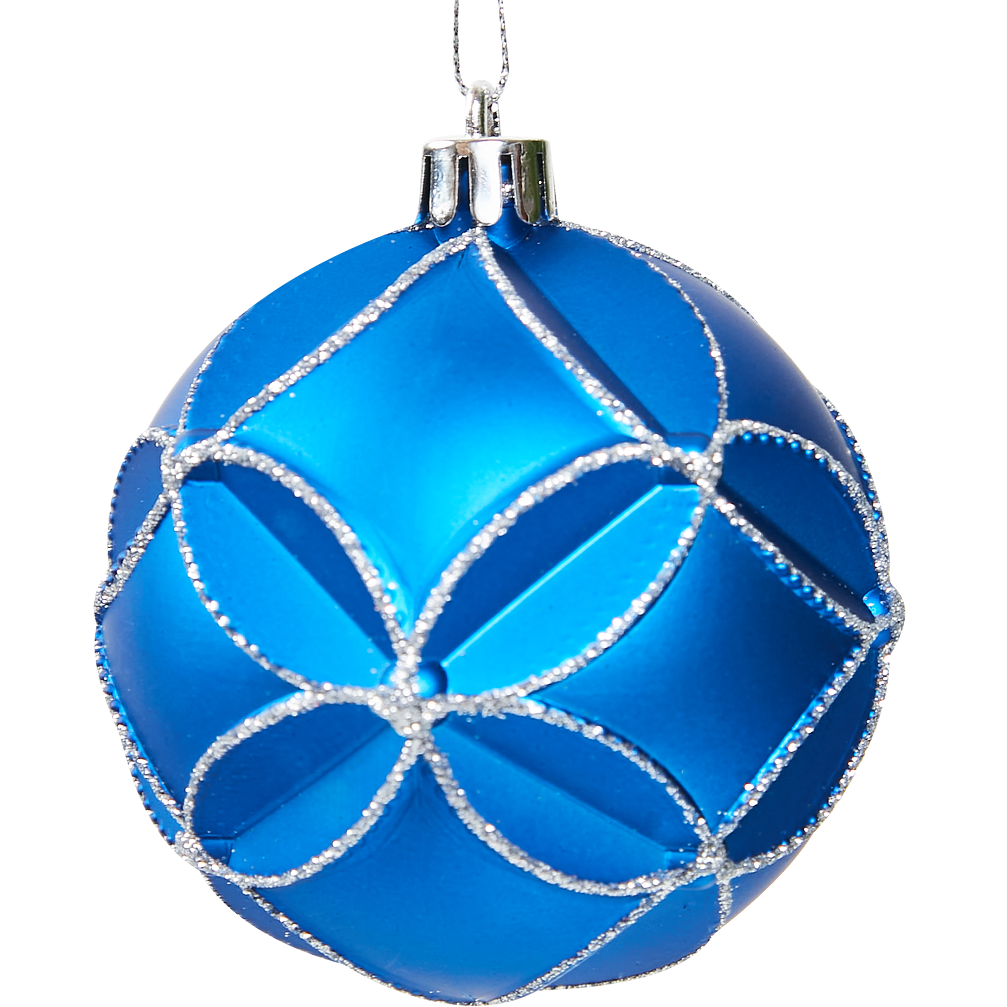 Изображение товара Елочное украшение Шар с объемным узором Christmas ø8 см пластик цвет синий