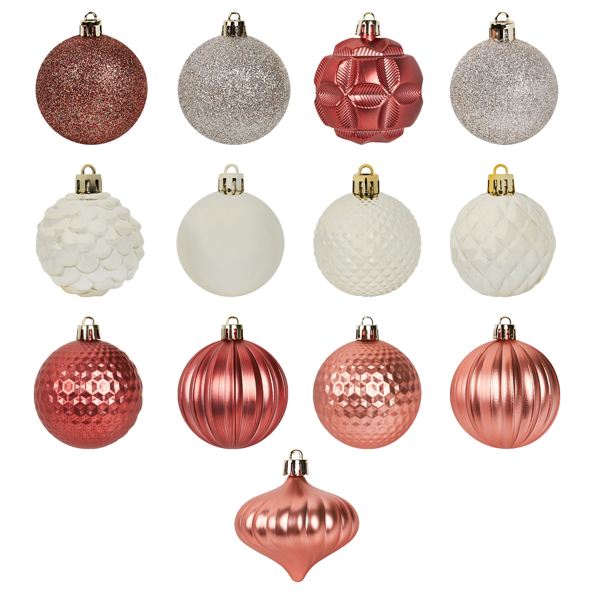 Изображение товара Набор новогодних шаров Christmas ø5-6 см цвет розово-белый 25 шт.