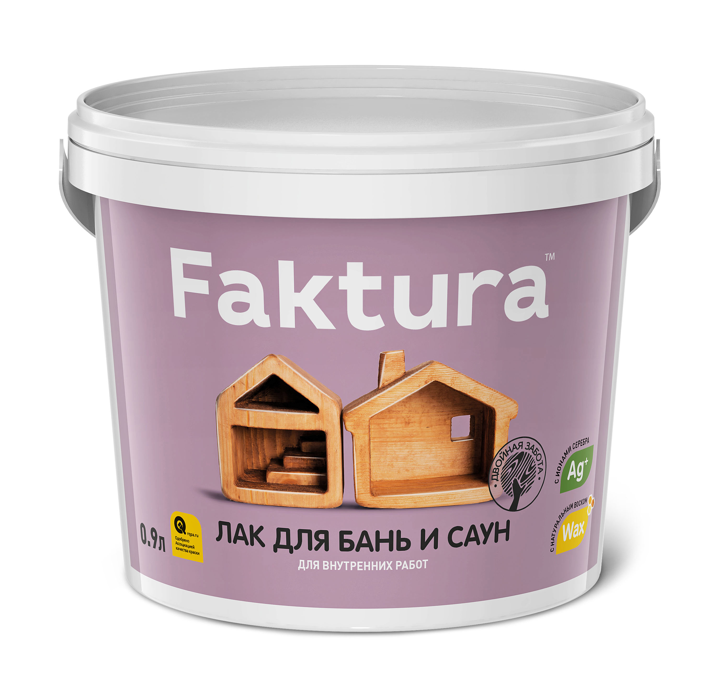 Изображение товара Лак для бань и саун FAKTURA 0.9 л бесцветный водорастворимый