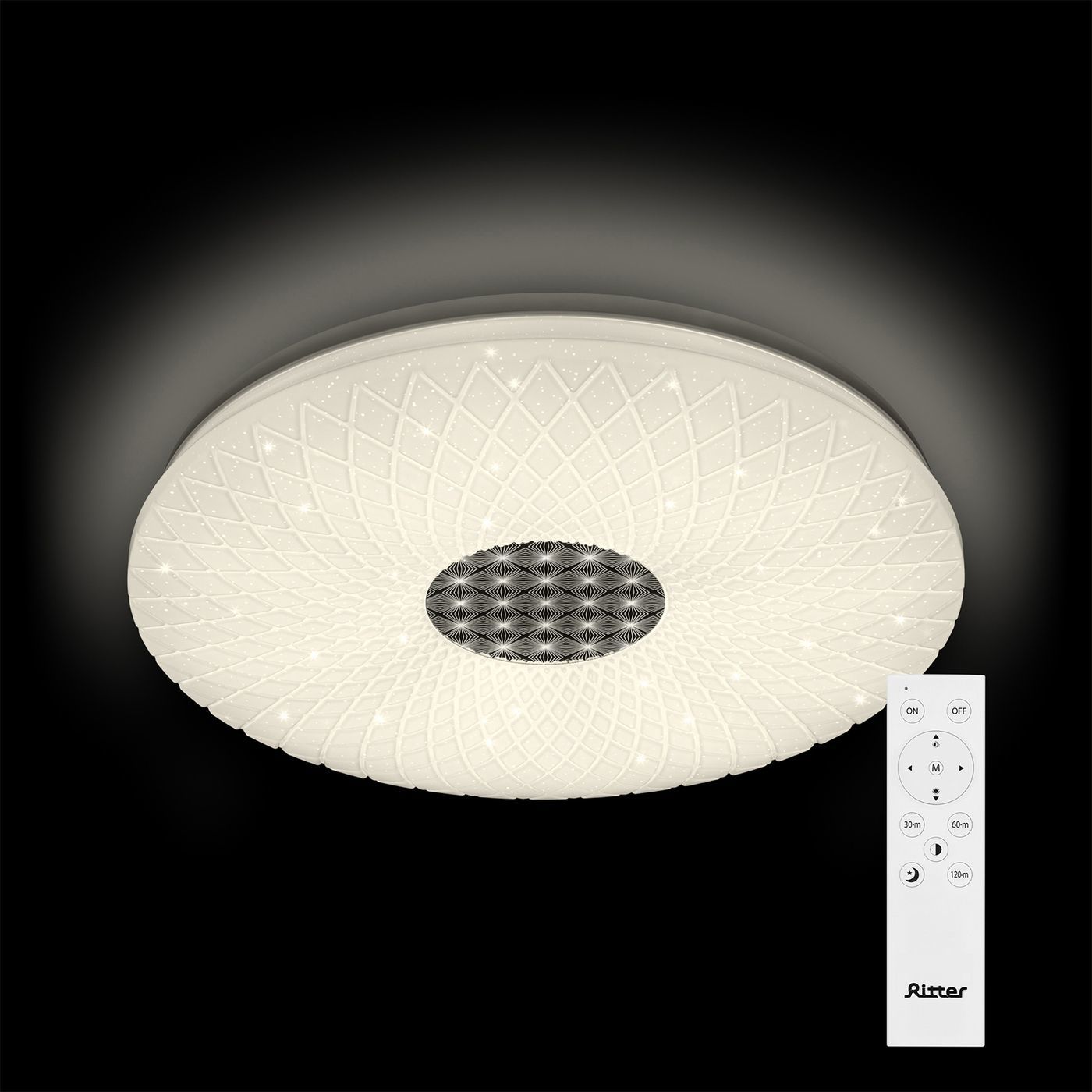 Изображение товара Люстра потолочная светодиодная Ritter 52250 8 с пультом управления 19 м² регулируемый белый свет цвет белый
