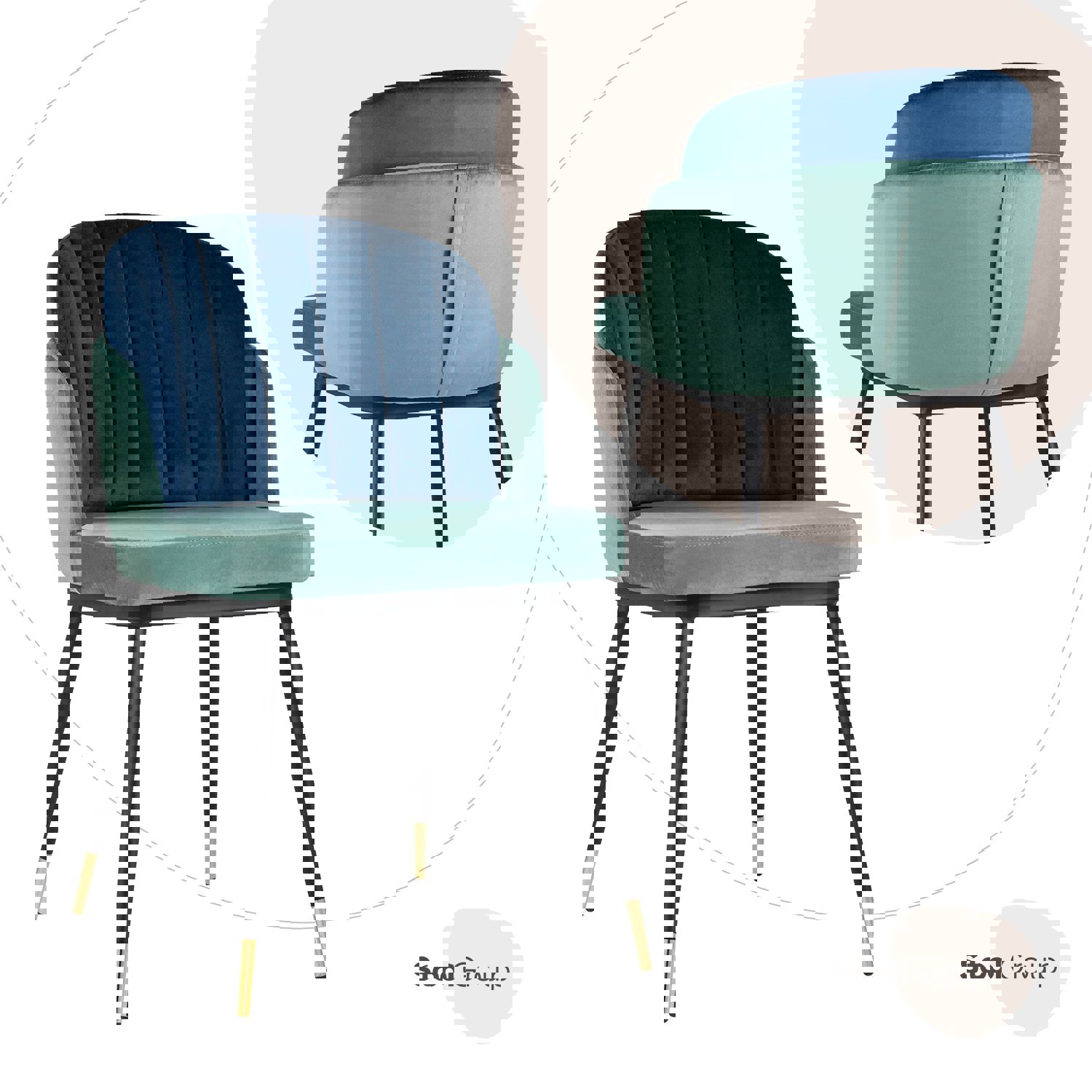 Изображение товара Стул кухонный Стул груп Пенелопа 80x61x53 см велюр цвет мятный FDC8054 FUT-70 + FUT-40