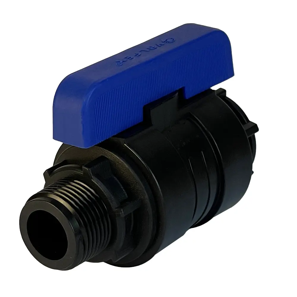 Кран шаровой прямой Valfex DN20 PN16 1"x3/4" НР/ВР полипропилен ручка бабочка