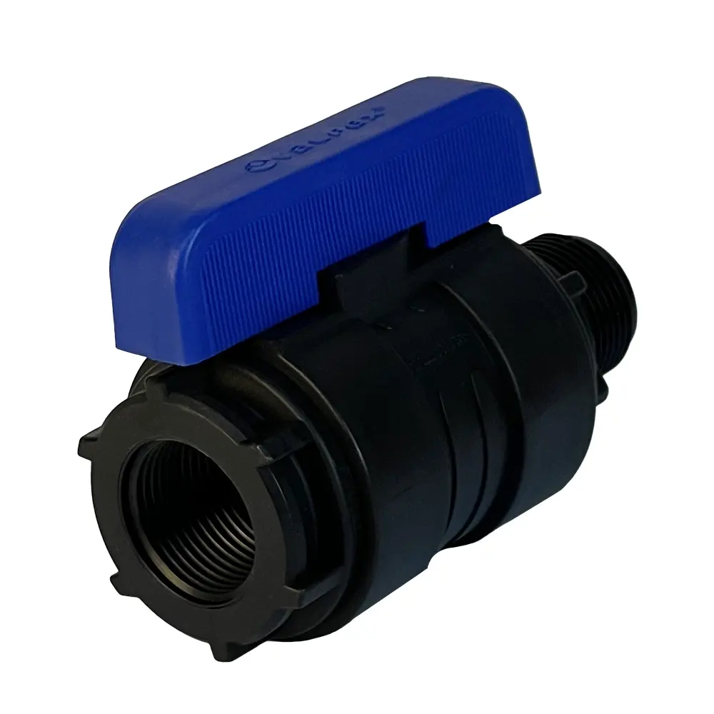 Кран шаровой прямой Valfex DN20 PN16 3/4" НР/ВР полипропилен ручка бабочка