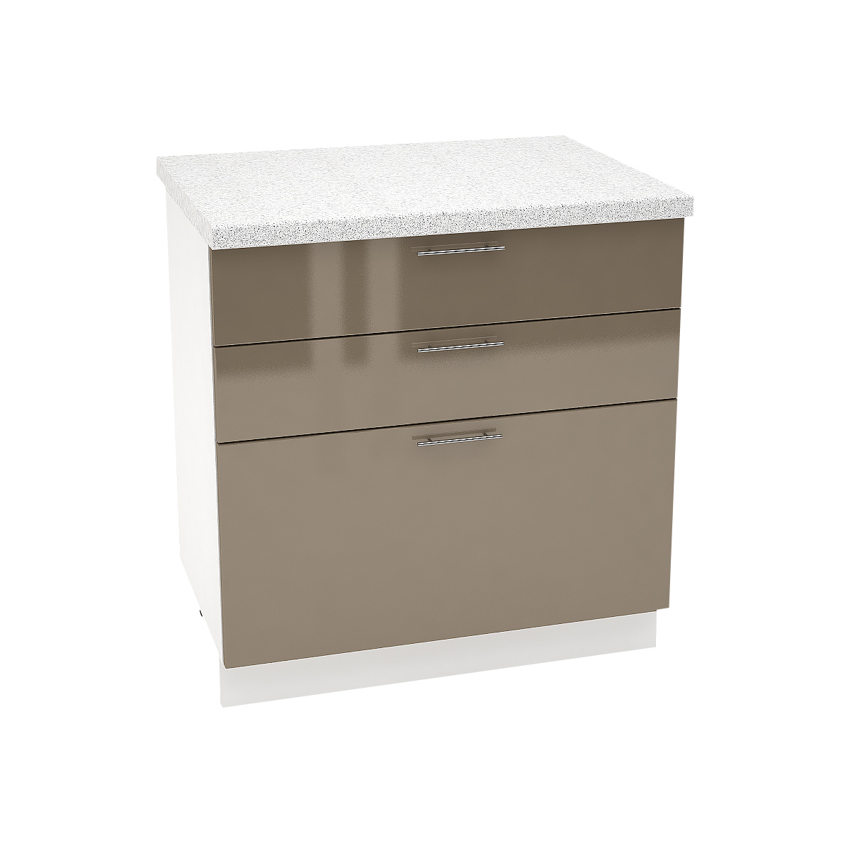 Изображение товара Напольный шкаф Сурская мебель Капучино 80х82х48 см 3 ящика ЛДСП цвет капучино