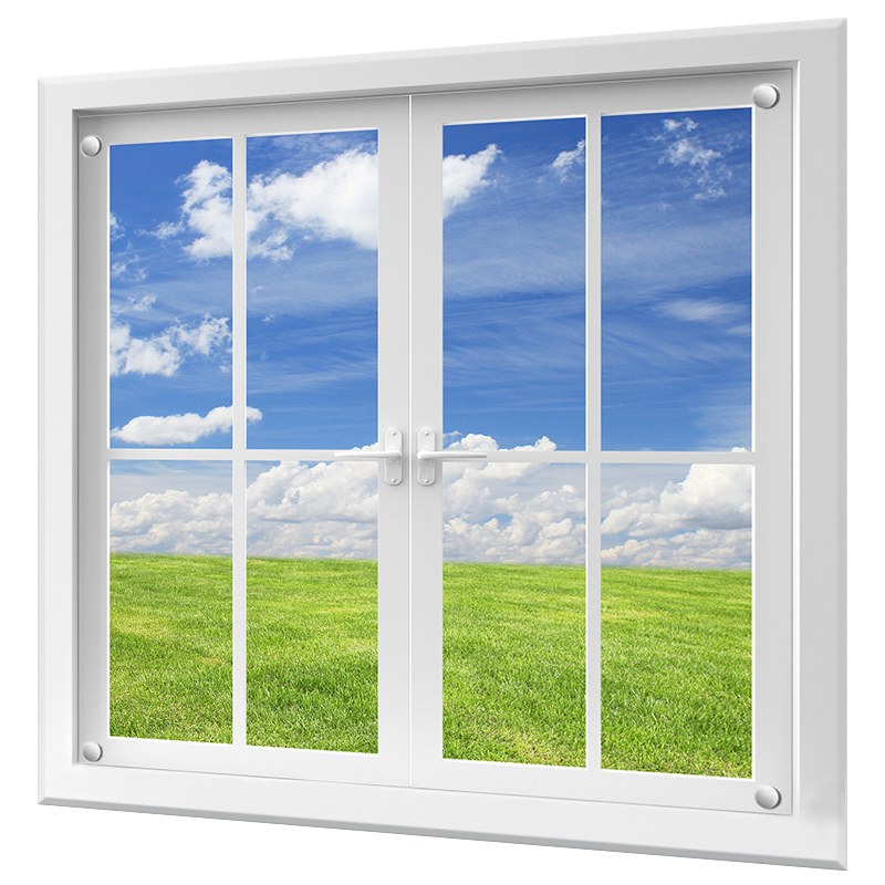 Изображение товара Стеновая панель Borntoprint Окно на луг из закаленного стекла 60x60 см