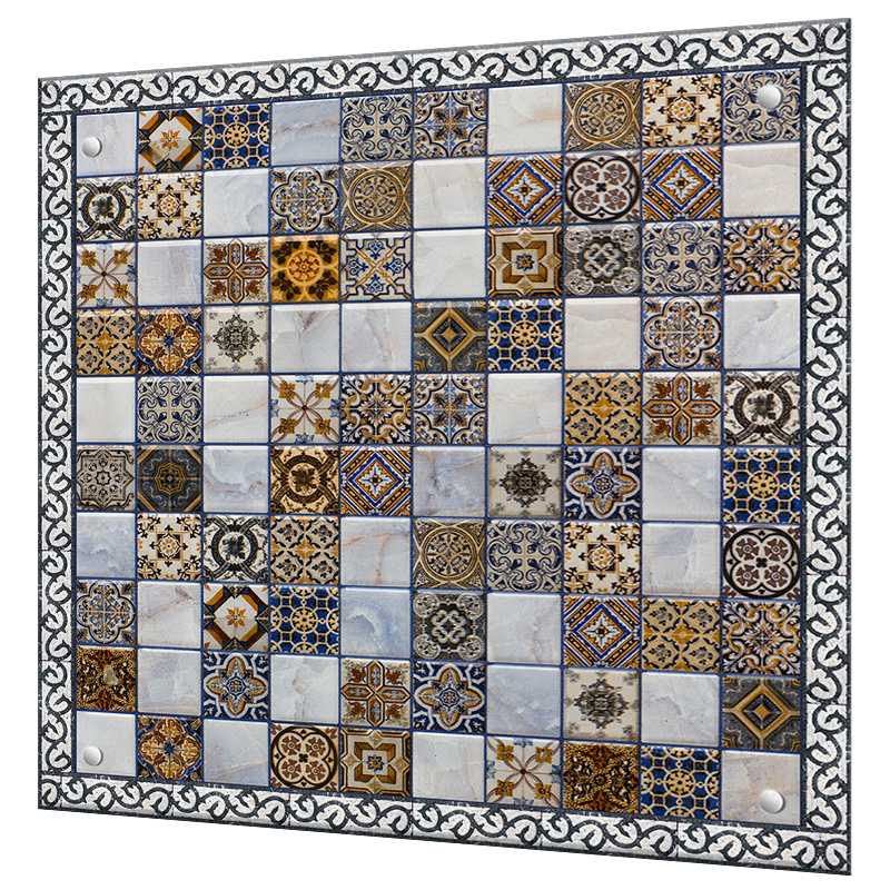Изображение товара Стеновая панель Borntoprint Турецкая плитка 60x50x4 см закаленное стекло прозрачный