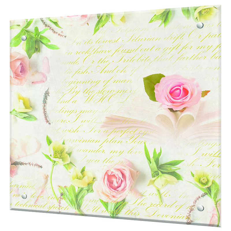 Изображение товара Стеновая панель Borntoprint Роза прованс из закаленного стекла 50x50 см