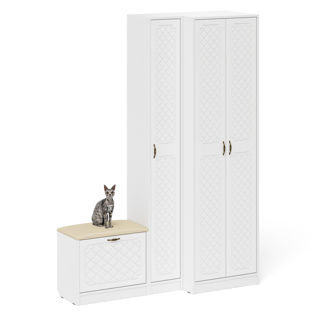 Изображение товара Раскладной шкаф Мебельный двор 150x210x50 см из ЛДСП Белый стиль Современный