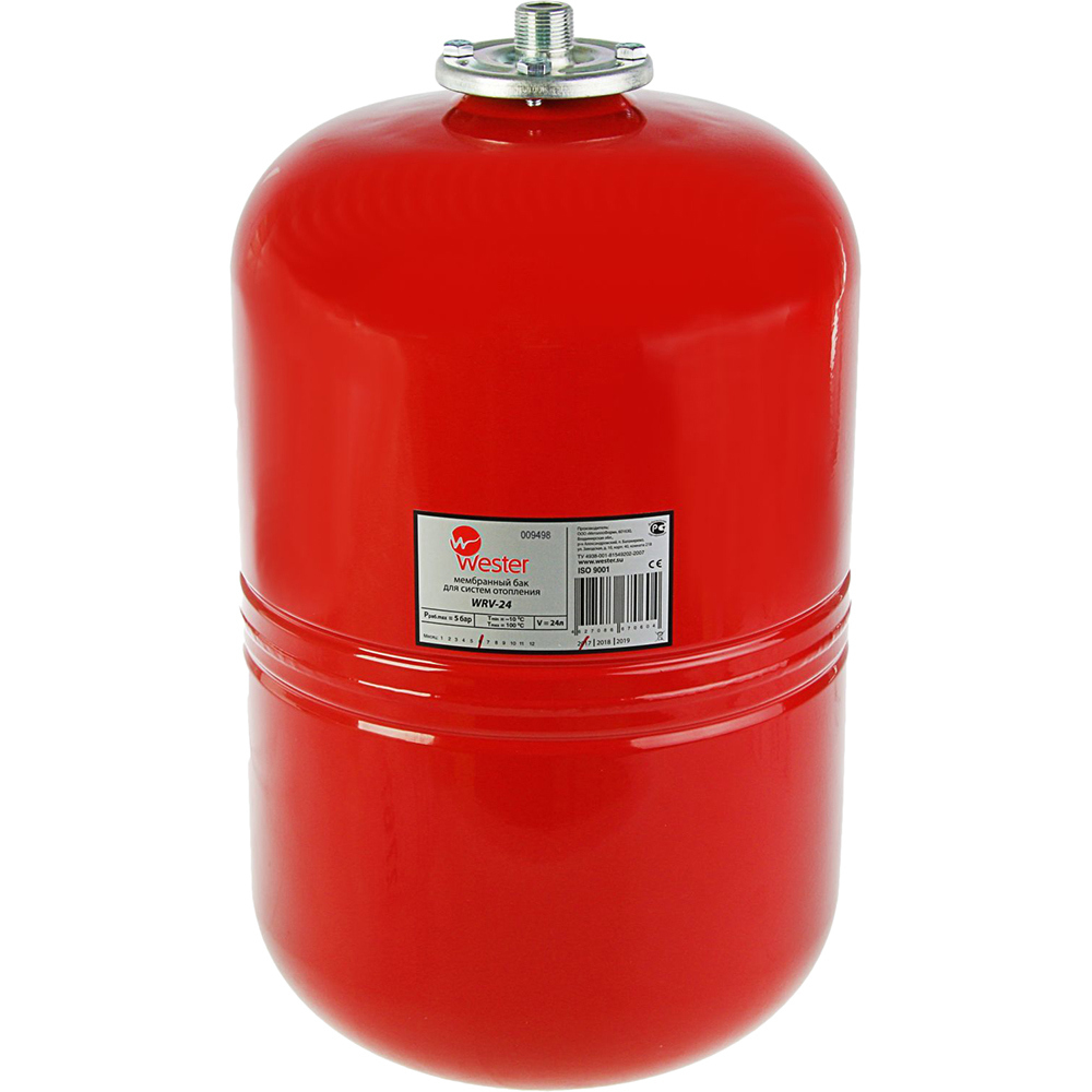 Изображение товара Расширительный бак Wester 24 л для ГВС и отопления 3/4" красный