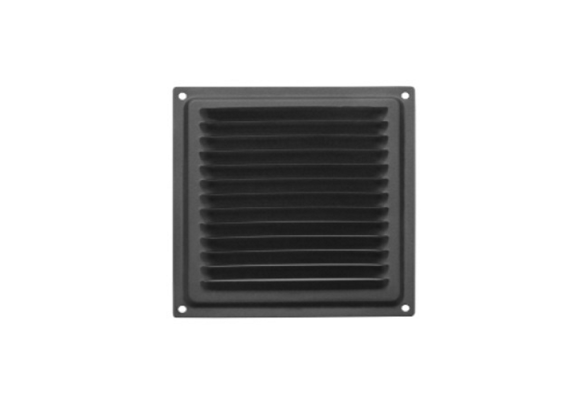 Изображение товара Домарт Решетка вентиляционная 150x150 мм сталь черная с антимоскитной сеткой