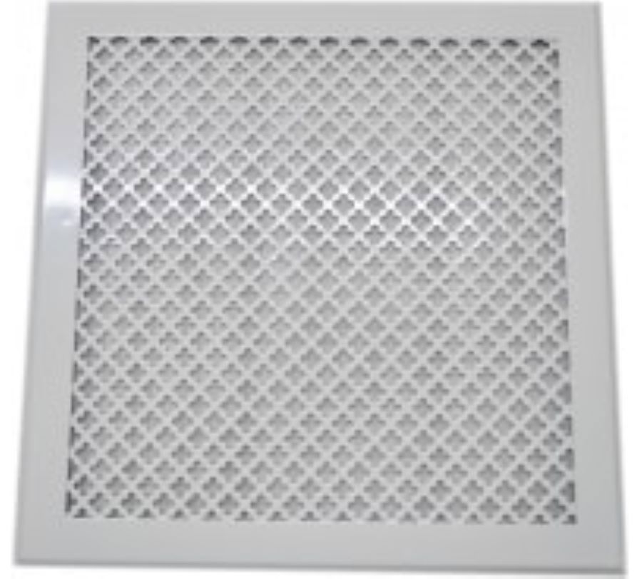 Изображение товара Решетка вентиляционная Шамрай 350x350 мм сталь тип перфорации крупный цветок цвет белый