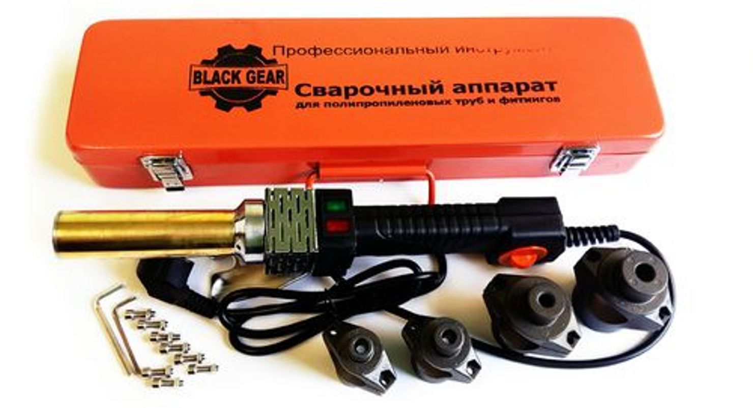 Изображение товара Комплект сварочного оборудования Black Gear BG-99502 для полипропиленовых труб 16-32 мм 1100 Вт