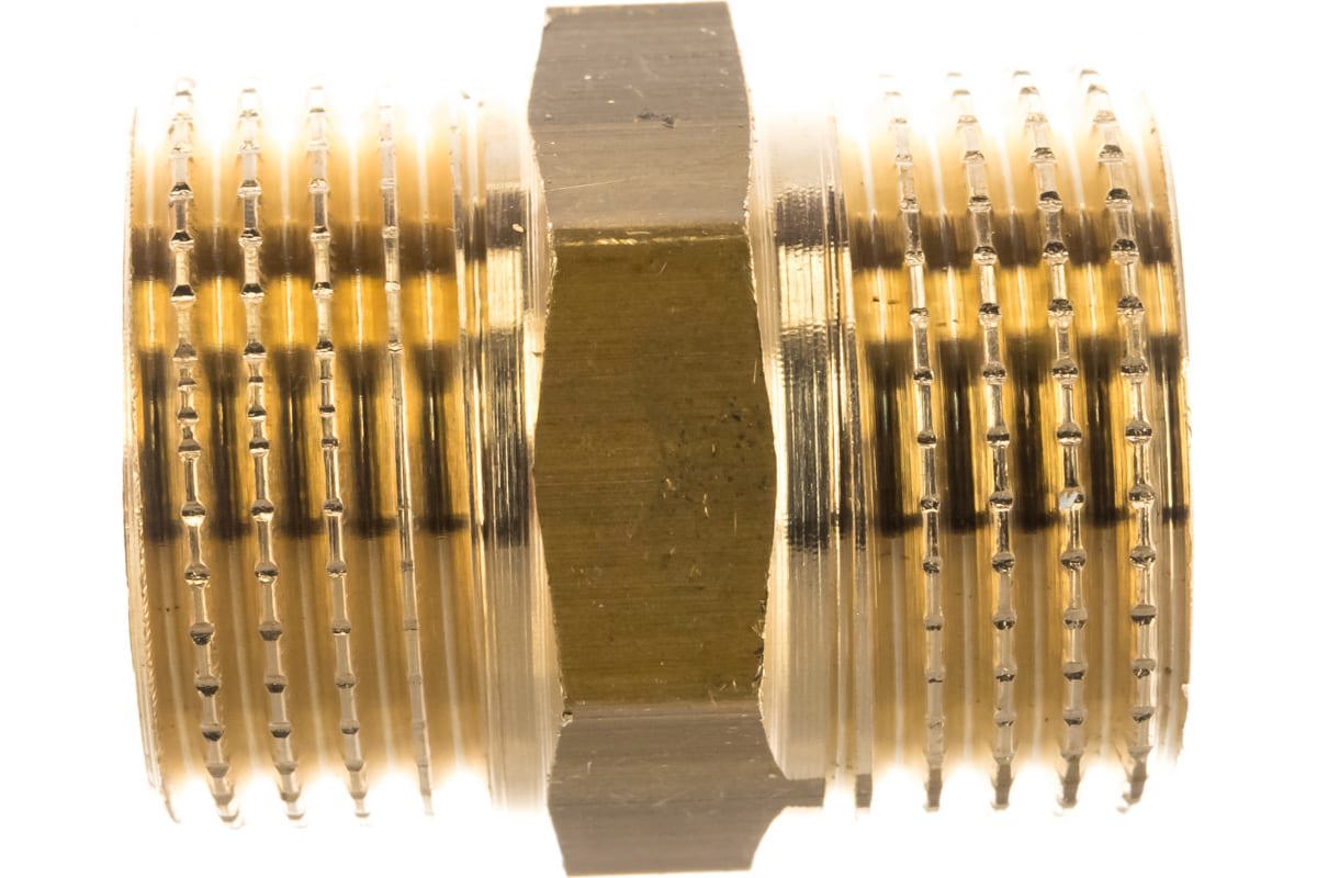 Изображение товара Ниппель Terma 1/2"x1/2" НР латунь 42102 Изображение товара Ниппель Terma 1/2"x1/2" НР латунь 42102