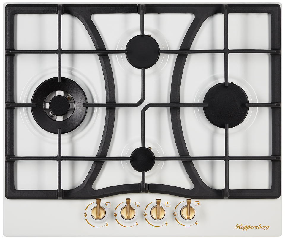 Изображение товара Газовая варочная панель KUPPERSBERG FS 604 W Bronze 4 конфорки белый/бронза