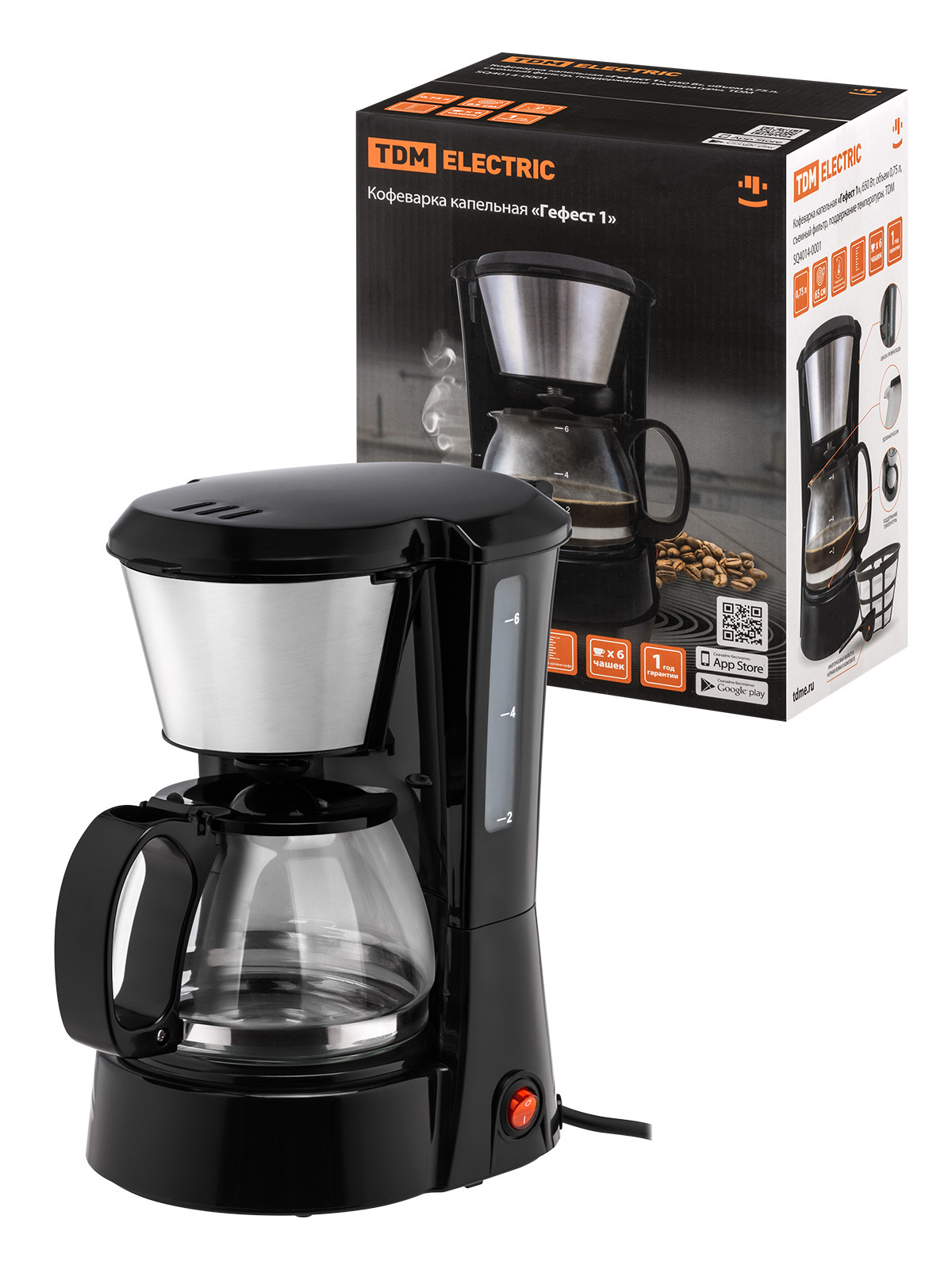 Изображение товара Капельная кофеварка TDM Electric Гефест 1 SQ4014-0001 черная