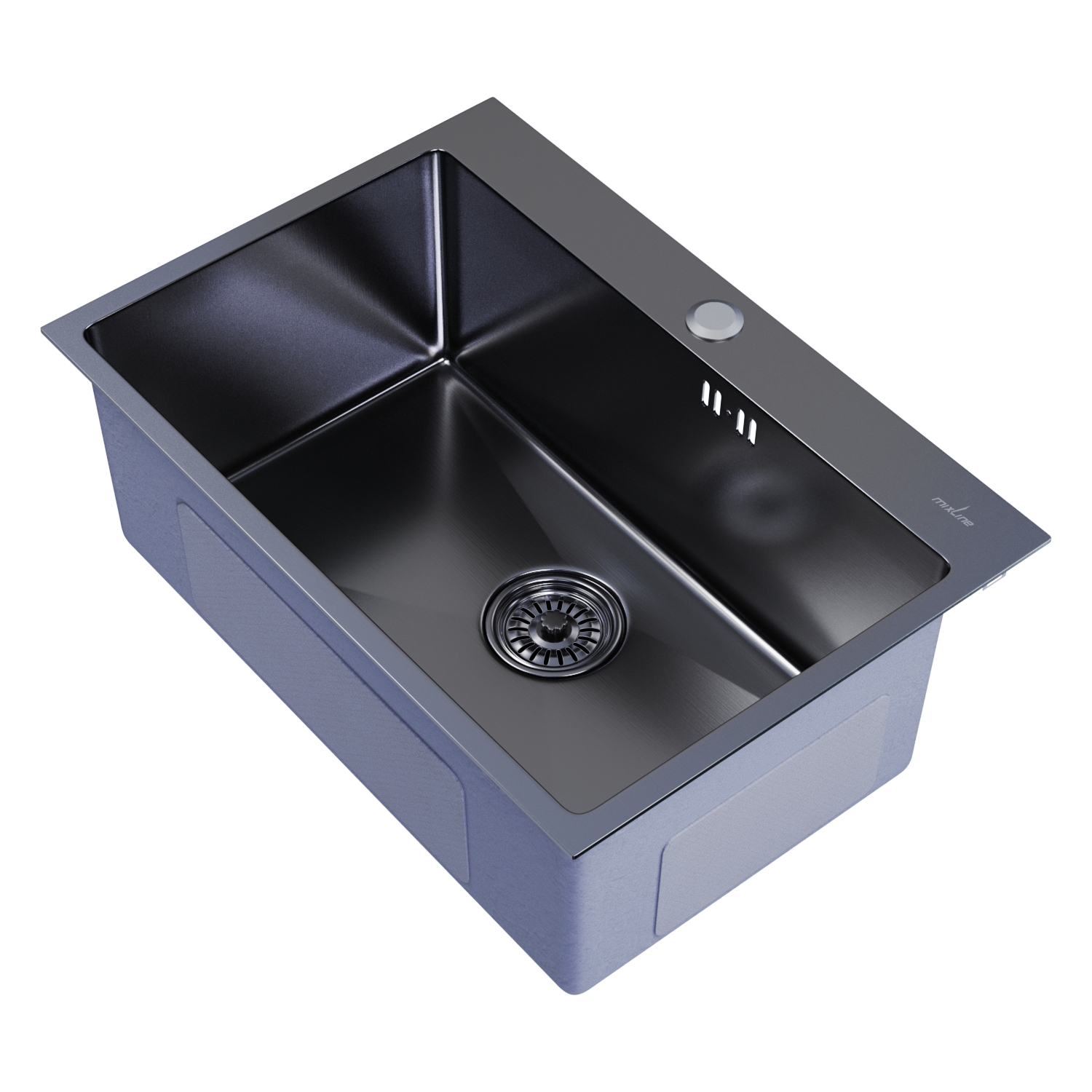 Изображение товара Мойка кухонная прямоугольная Mixline PRO 45x65 см из нержавеющей стали с PVD покрытием черный