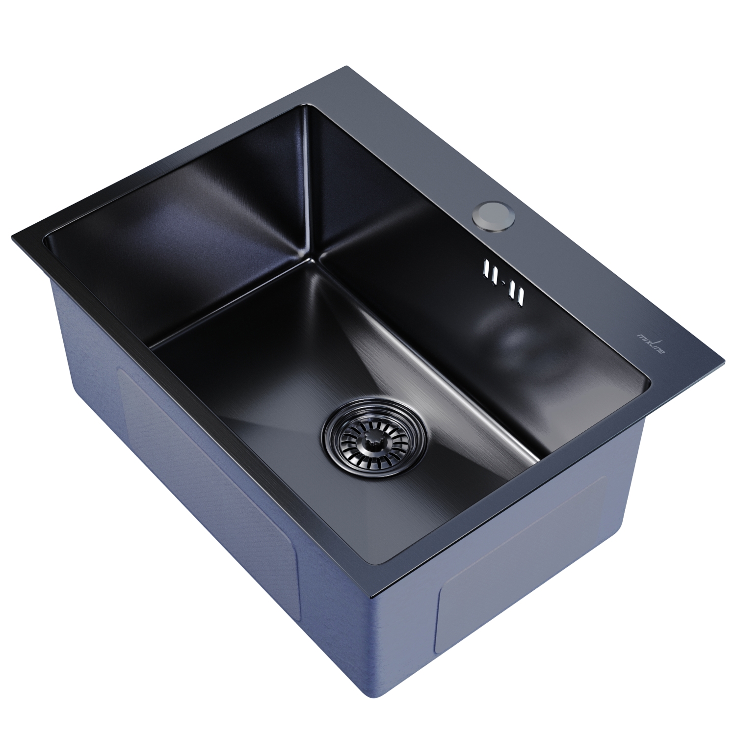 Изображение товара Мойка кухонная прямоугольная Mixline Pro 45x60 см из нержавеющей стали черная