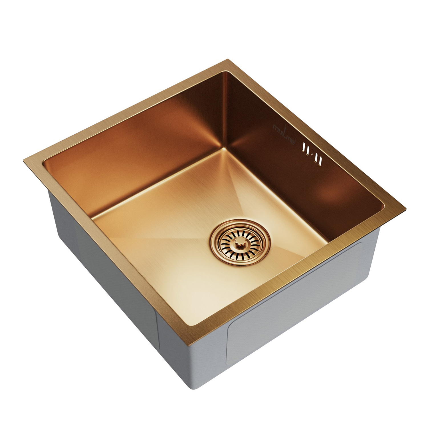 Изображение товара Мойка кухонная под столешницу Mixline Pro 20см бронза нержавеющая сталь